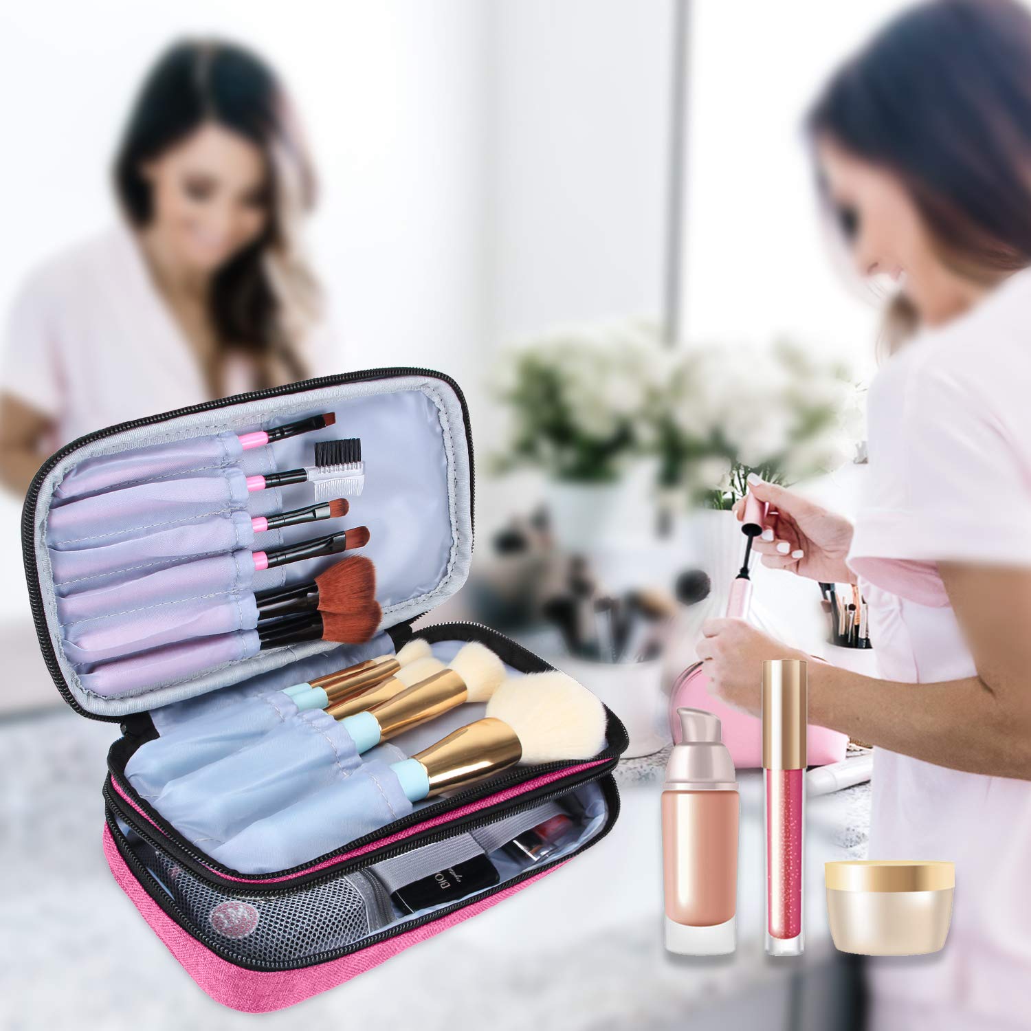 Teamoy Travel Makeup Brush Bag(up to 8.5