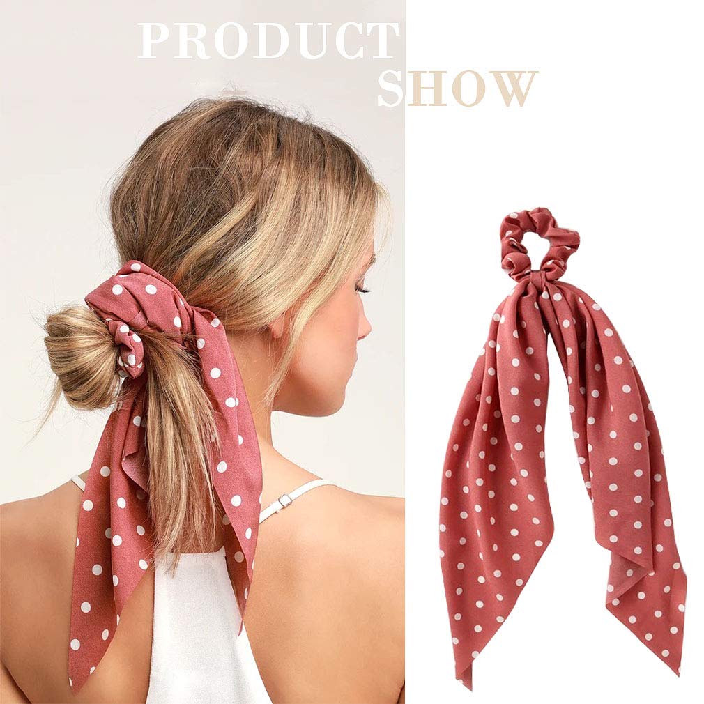 12 Pcs Hair Scarf Hair Scrunchies Chiffon Floral Scrunchie Hair Bands Ponytail Holder Scrunchy Ties 