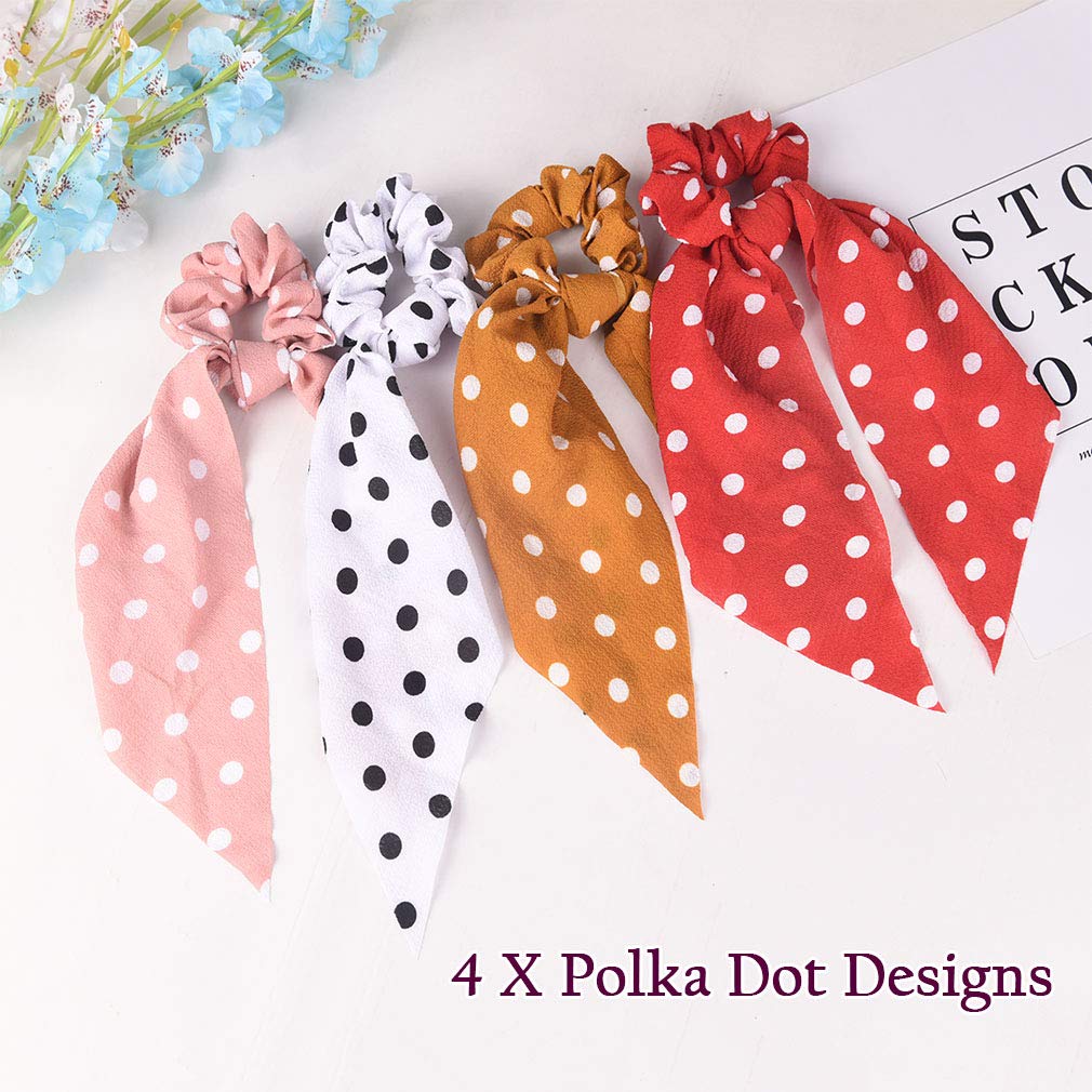 12 Pcs Hair Scarf Hair Scrunchies Chiffon Floral Scrunchie Hair Bands Ponytail Holder Scrunchy Ties 