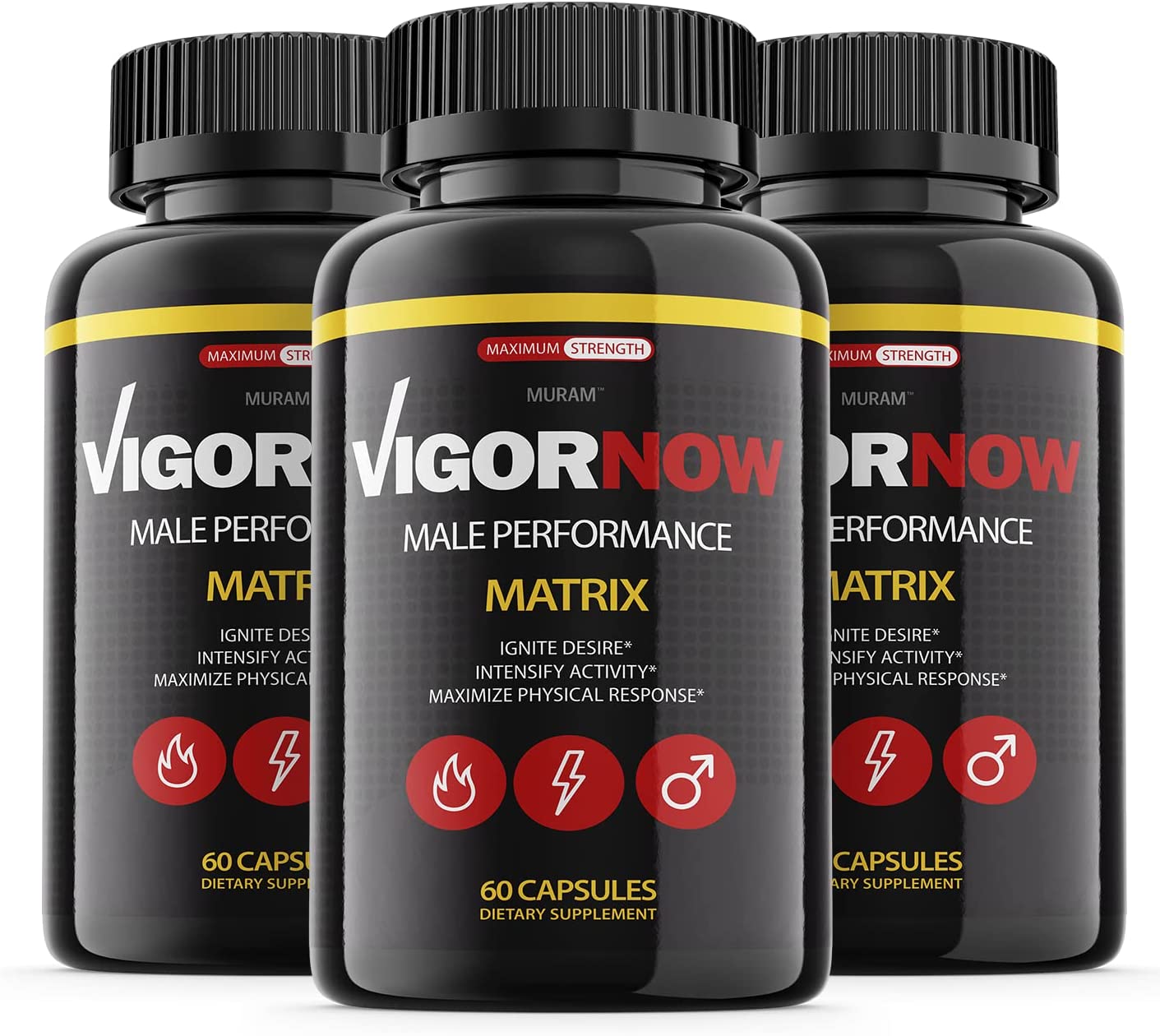 Vigor Now Pills Matrix, Original Formula, 3 Bottles, (180 Capsules)