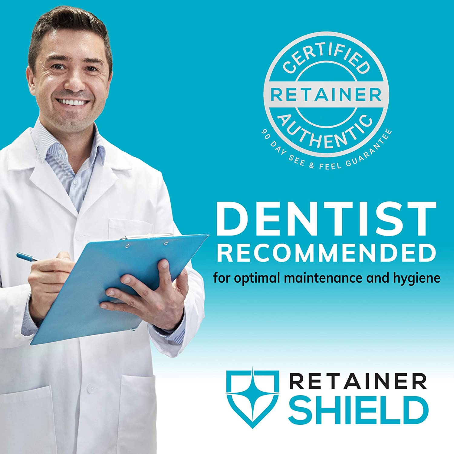 Retainer Shield Cleaning Tablets - Keeps Retainers Clean, Fresh, Bright, and Stain-Free - 3 Months S