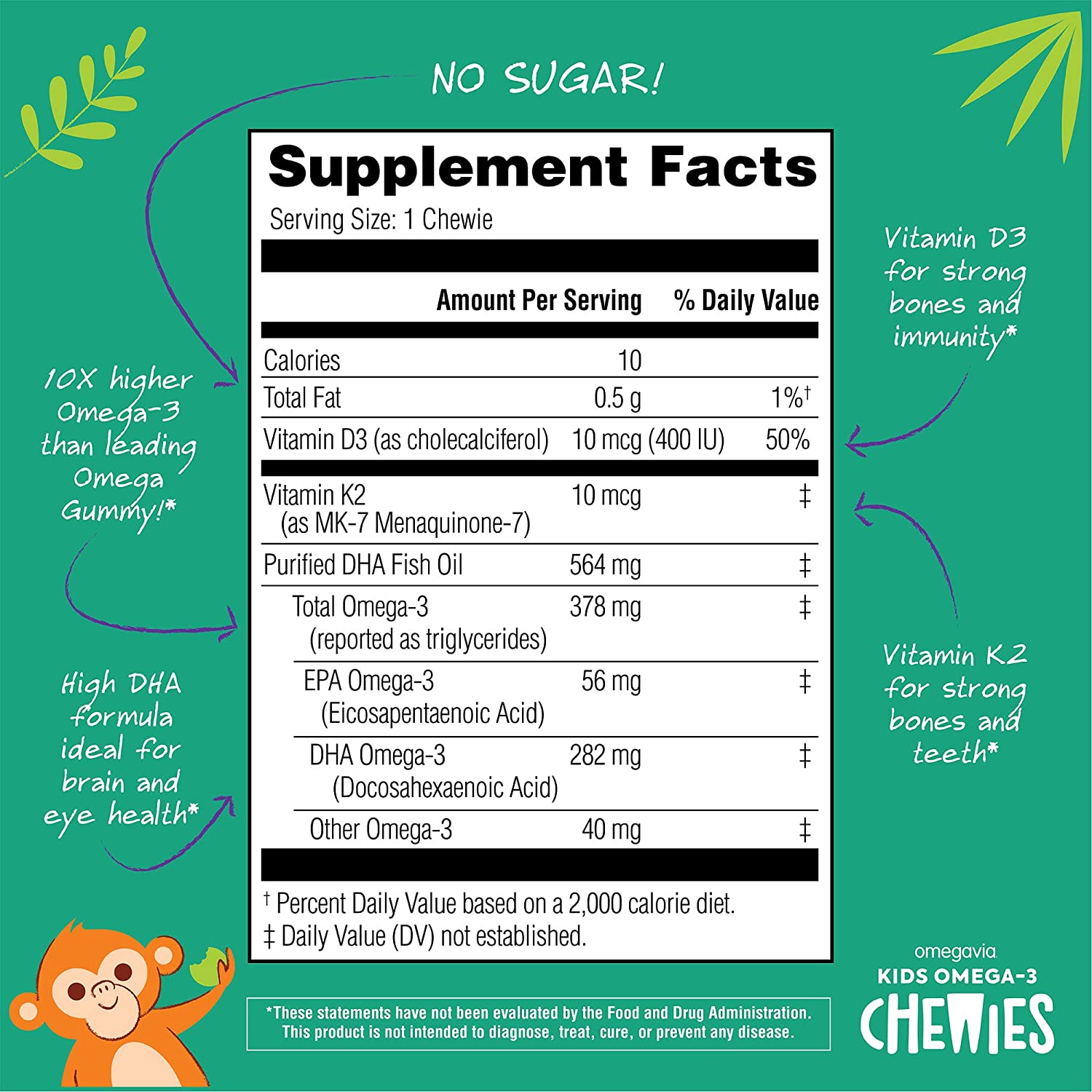 Omega 3 Fish Oil Gummies - Ultra-High DHA Chewable Gel Gummy - Omega 3 for Kids Supports Brain, Eyes