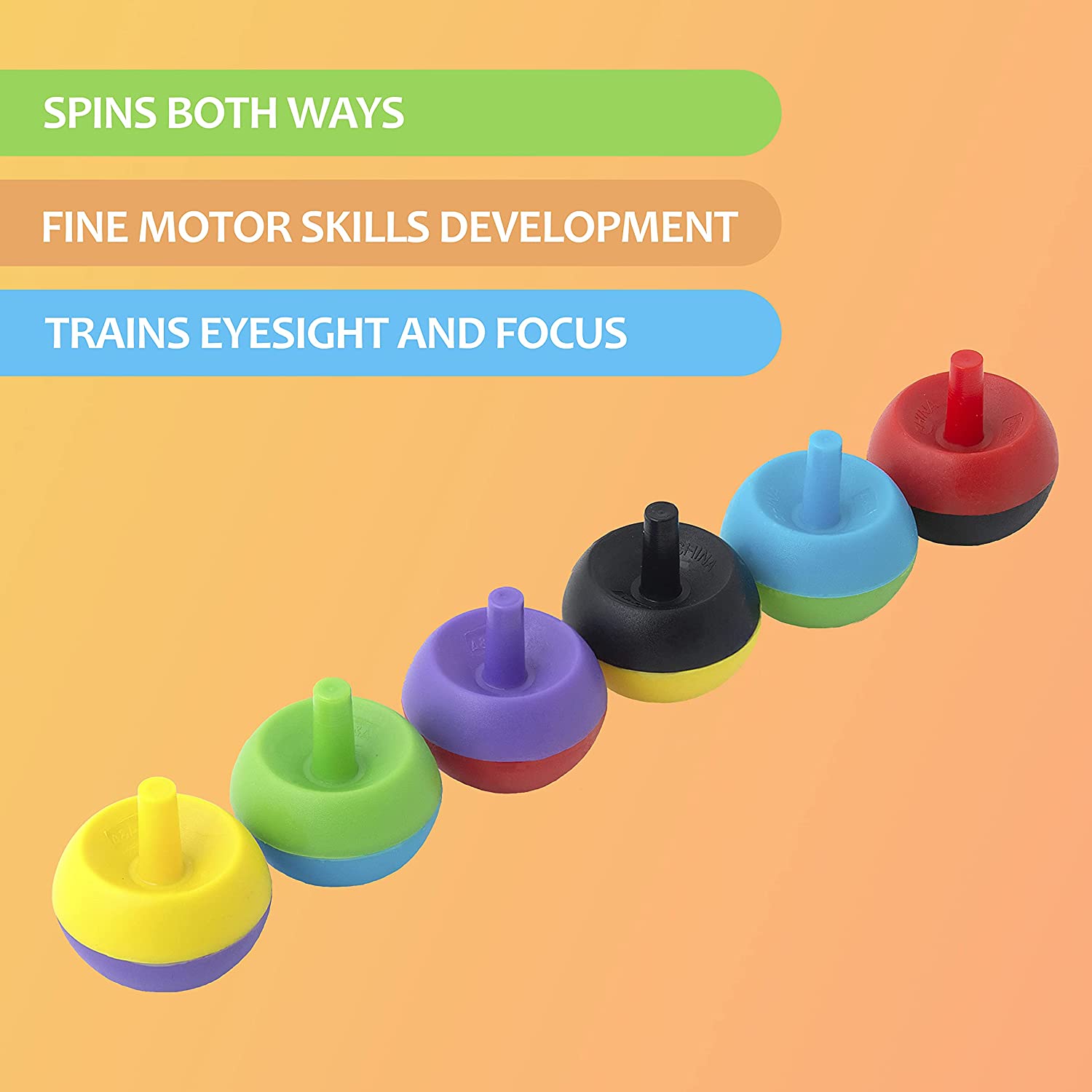 Bulk Toys - Tippy Tops - 25 Pcs Spinning Tops for Kids - Flip Upside Down Spinning Toys - Spinning T