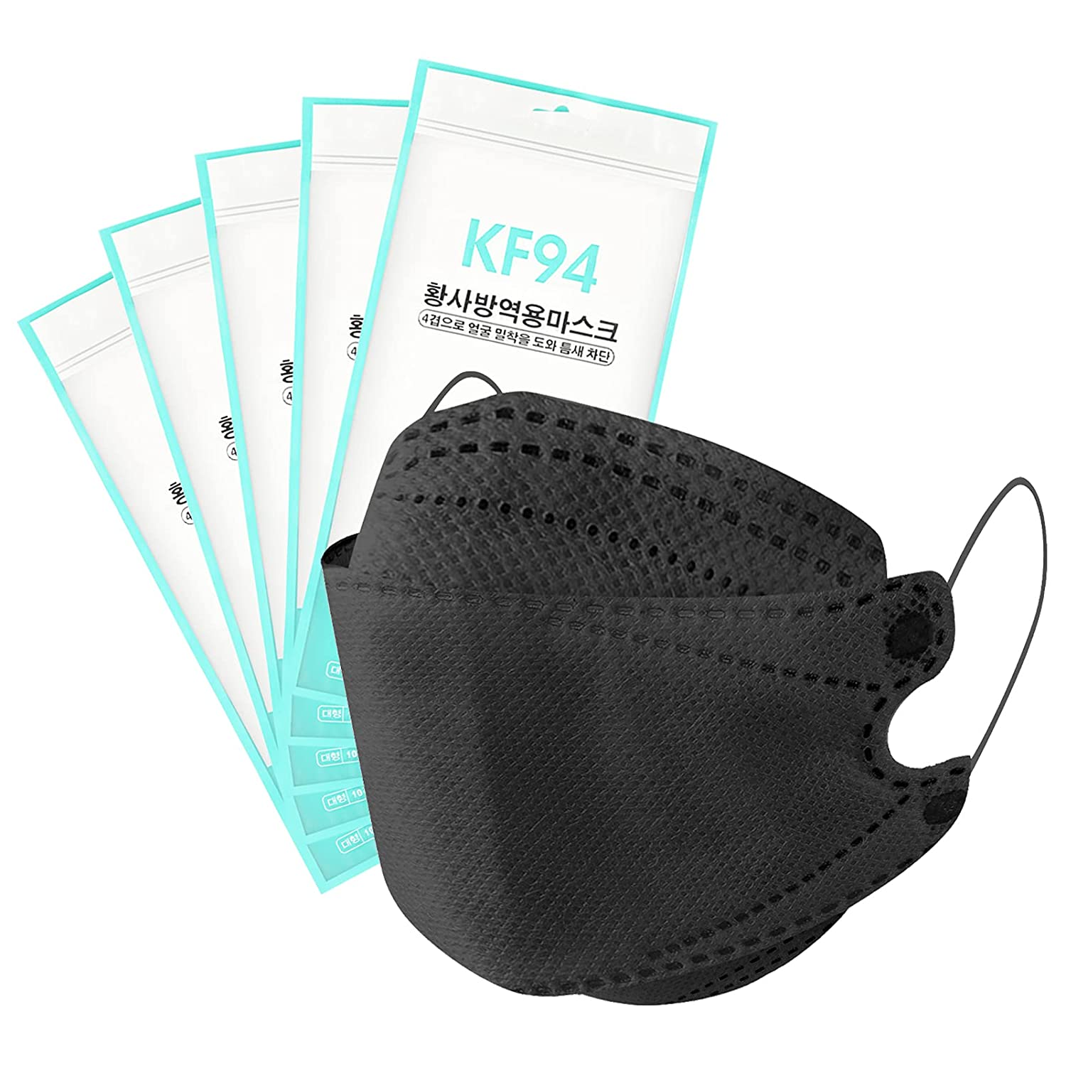 100Pcs Kids KF94 Face_Masks 4-Ply Filtеr Face Protection 3D Face Covering with Designs High Filtrat