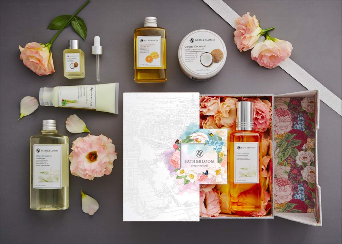 Set A53 Bath & Bloom THAI JASMINE BODY Harnn Jasmine Natural Body Scrub 200 DHL EXPRESS By Thaigifts