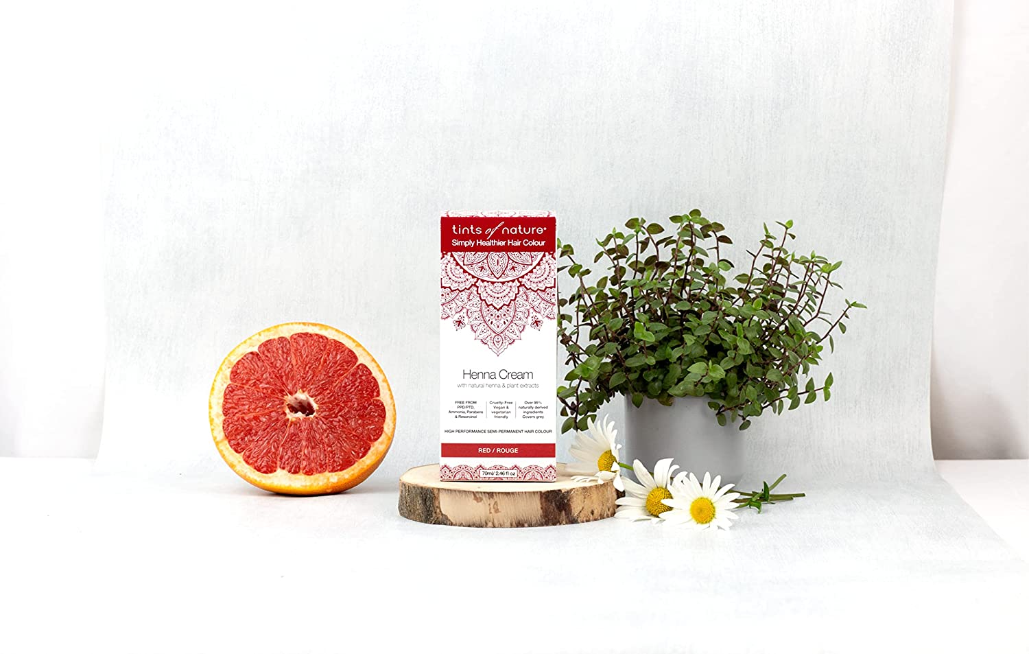 Tints of Nature Henna Cream Hair Colour, Natural and Organic, Semi-Permanent, 1 x 70ml - Red