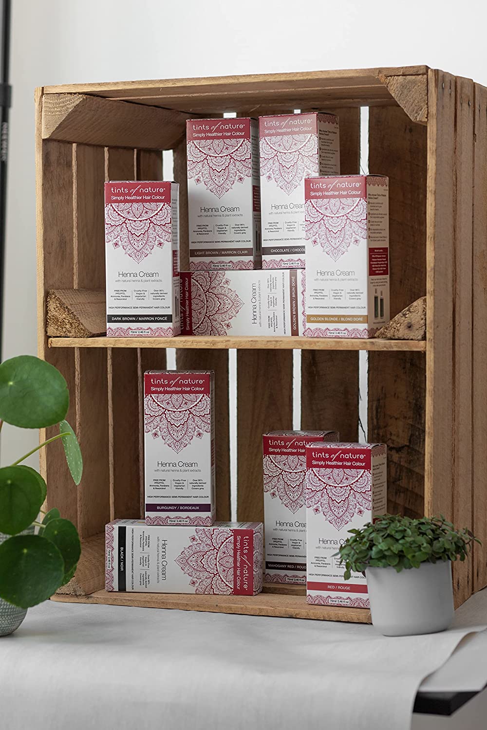 Tints of Nature Henna Cream Hair Colour, Natural and Organic, Semi-Permanent, 1 x 70ml - Red