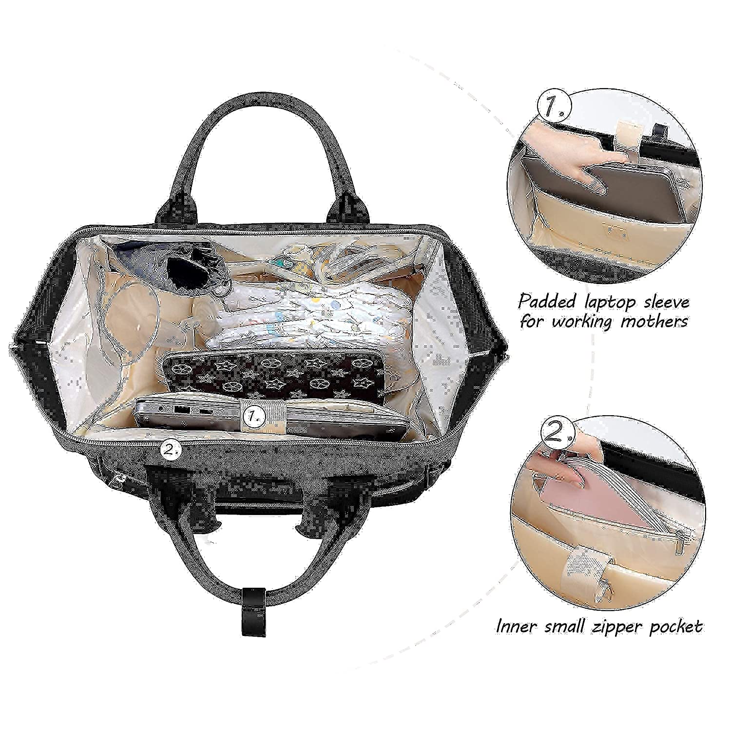 CURMIO Breast Pump Bag Backpack with Insulated Breastmilk Cooler Bag, Compatible for Spectra S1, S2,