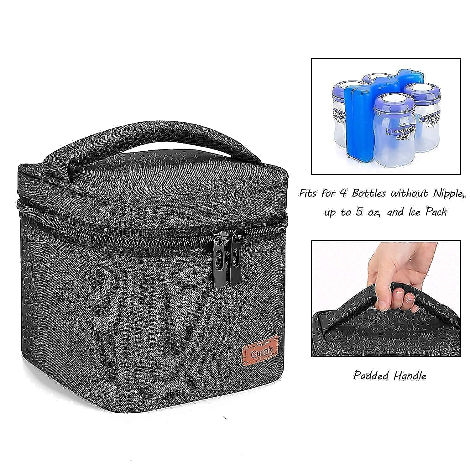 CURMIO Breast Pump Bag Backpack with Insulated Breastmilk Cooler Bag, Compatible for Spectra S1, S2,