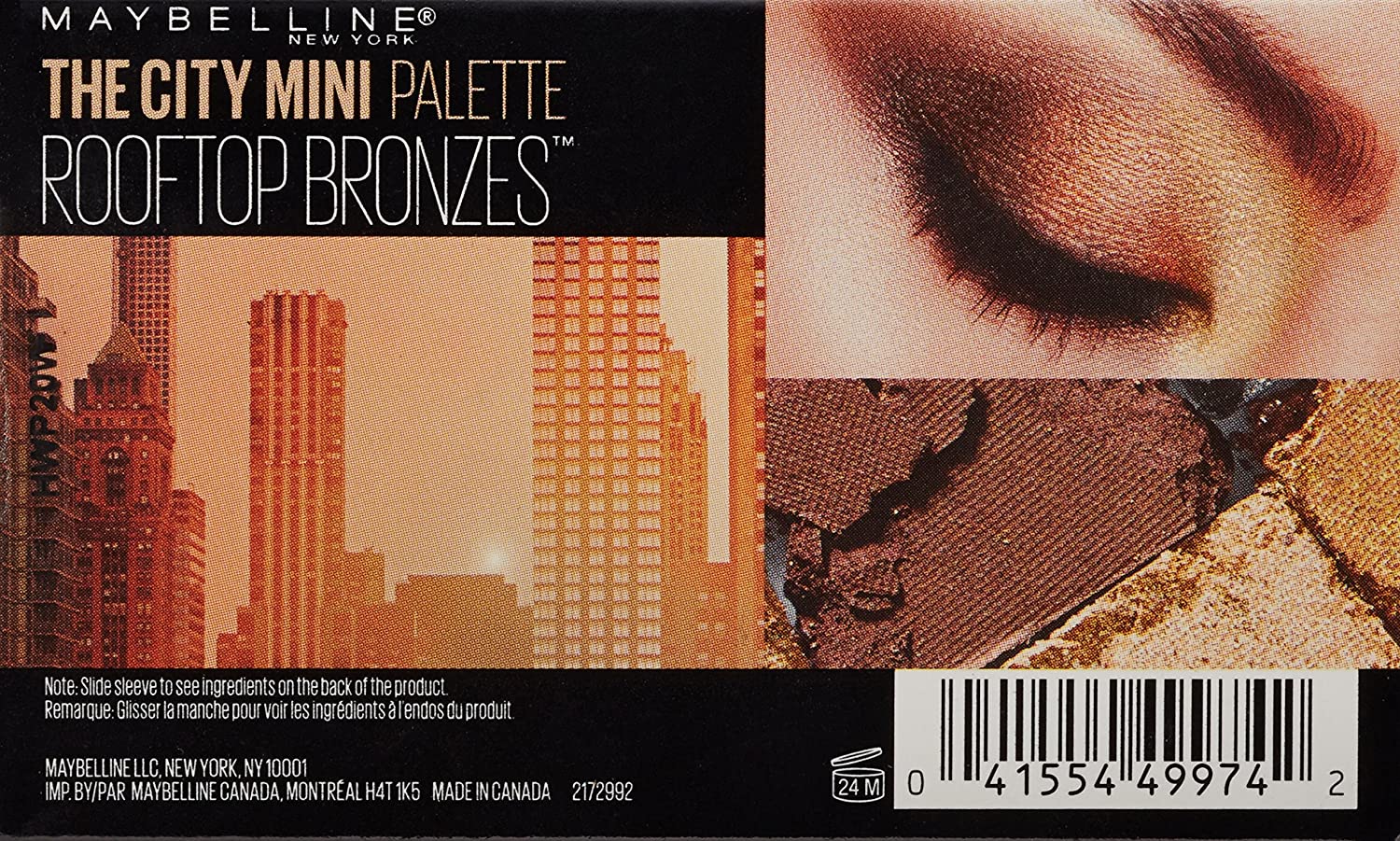 Maybelline New York Makeup The City Mini Eyeshadow Palette, Rooftop Bronzes Neutral Eyeshadow, 0.14