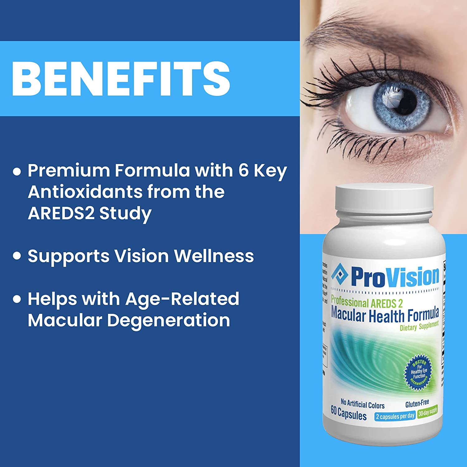 ProVision AREDS 2 Eye Vitamins for Macular Degeneration - Enhance Vision Supplements - Lutein Zeaxan