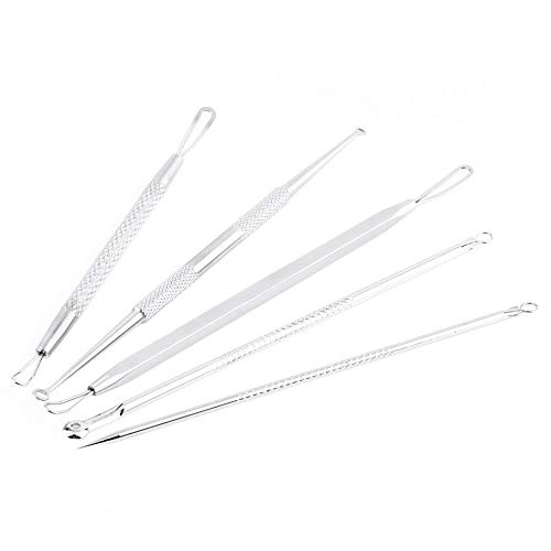 dobrygalpe 5pcs Stainless Steel Blackhead Remover Pimple Extractor Acne Remover Comedones Removal Ki