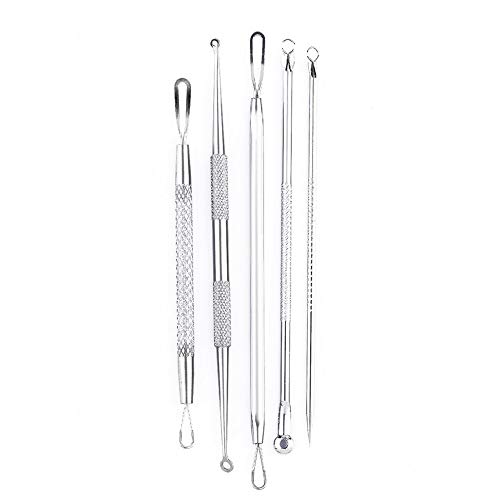 dobrygalpe 5pcs Stainless Steel Blackhead Remover Pimple Extractor Acne Remover Comedones Removal Ki