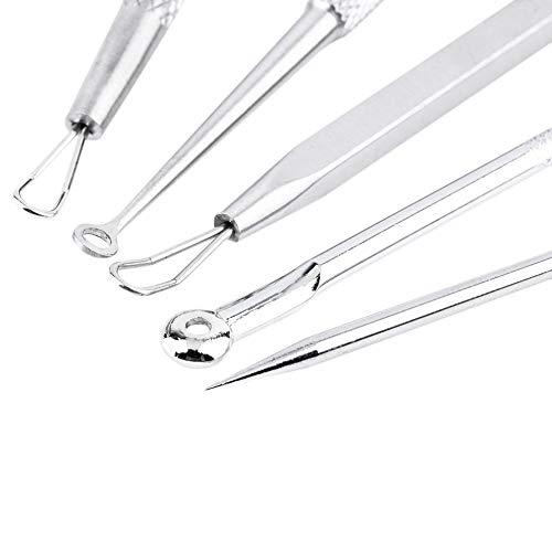 dobrygalpe 5pcs Stainless Steel Blackhead Remover Pimple Extractor Acne Remover Comedones Removal Ki