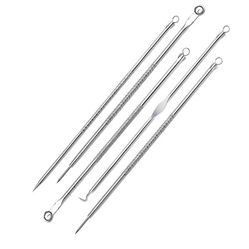 dobrygalpe 5pcs Stainless Steel Blackhead Remover Pimple Extractor Acne Remover Comedones Removal Ki