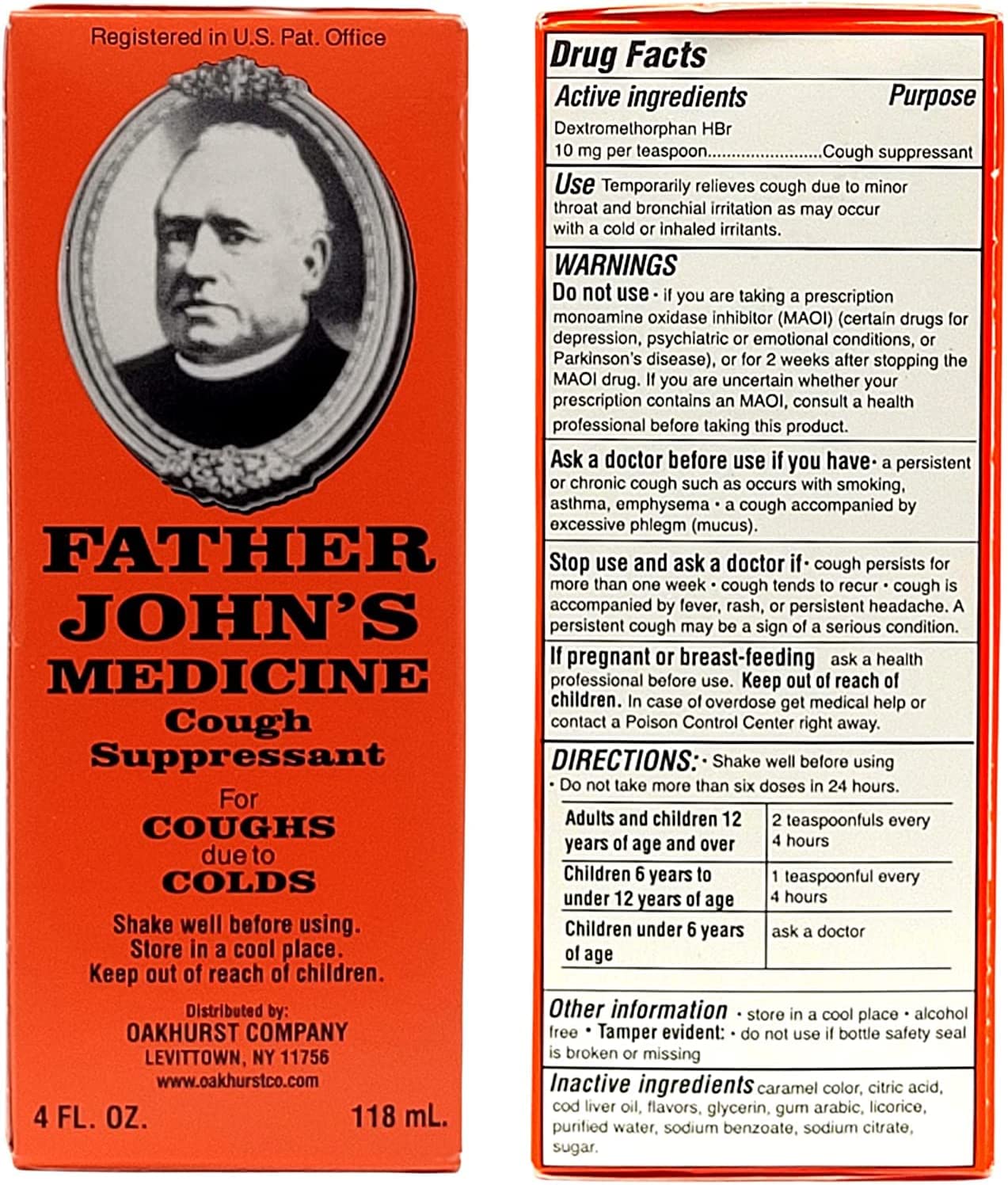 Father Johns Medicine Cough Suppressant, 4 Fl Oz (Pack of 3)