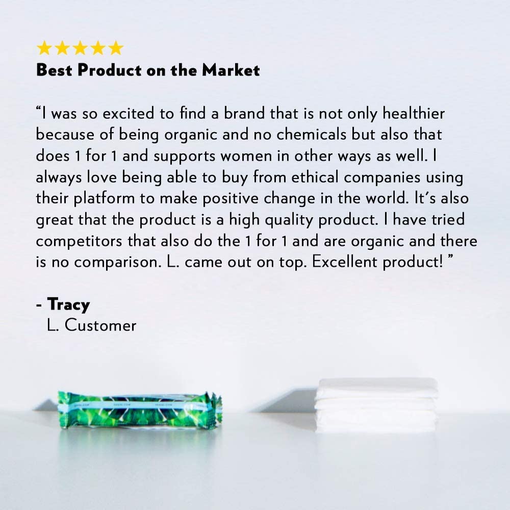 L. Organic Cotton Incontinence/Bladder Control Pads for Women, Heavy Absorbency, Long Length, 64 Cou