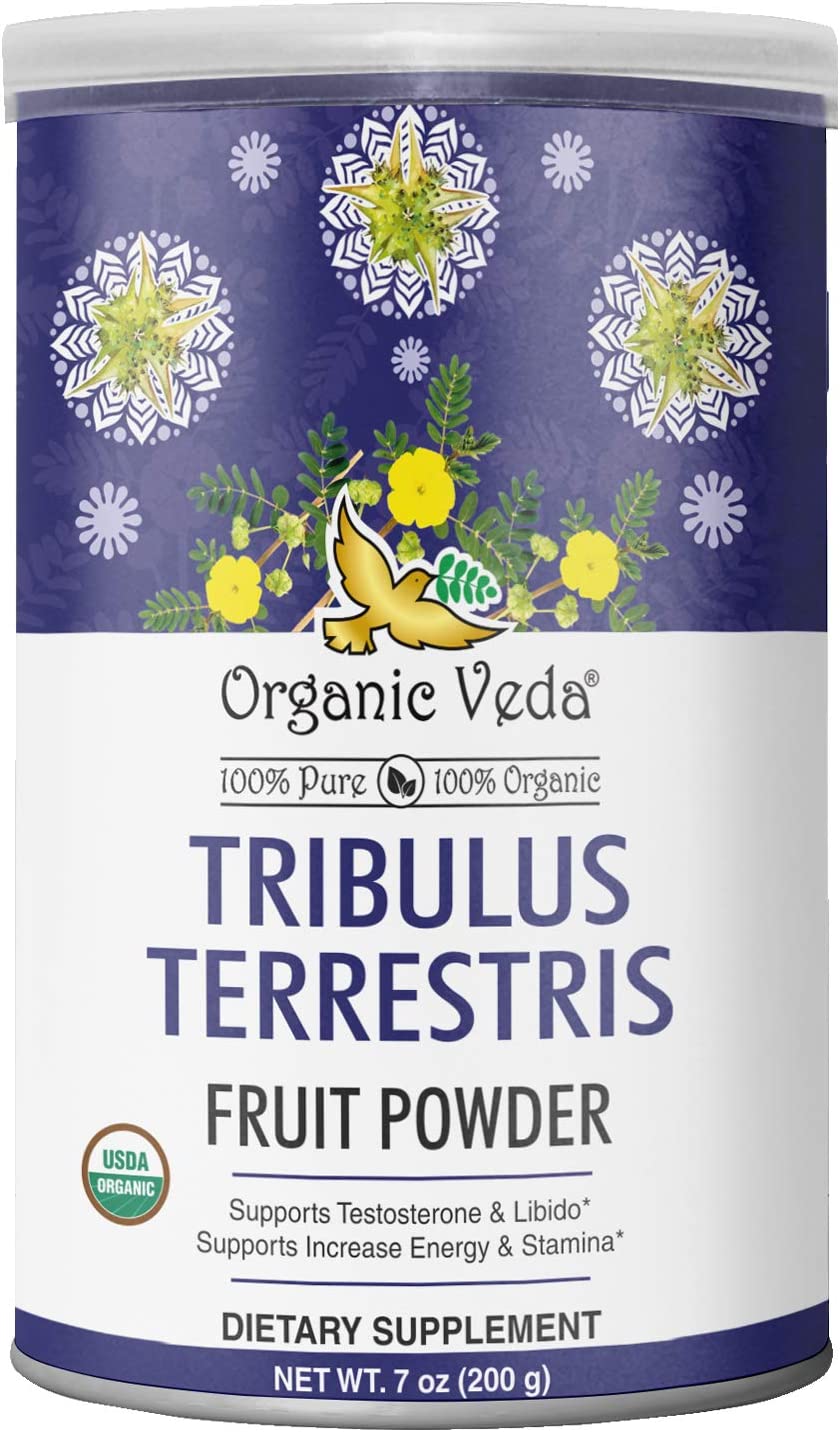 Organic Veda Tribulus Terrestris Powder - USDA Certified, Non-GMO Organic Testosterone Booster Powde