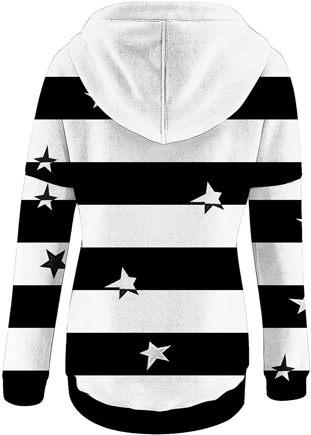 Sweatshirt for Women,Womens Tops Fashion Buttons Pullover Hoodie Autumn Pockets Star Print Long Slee