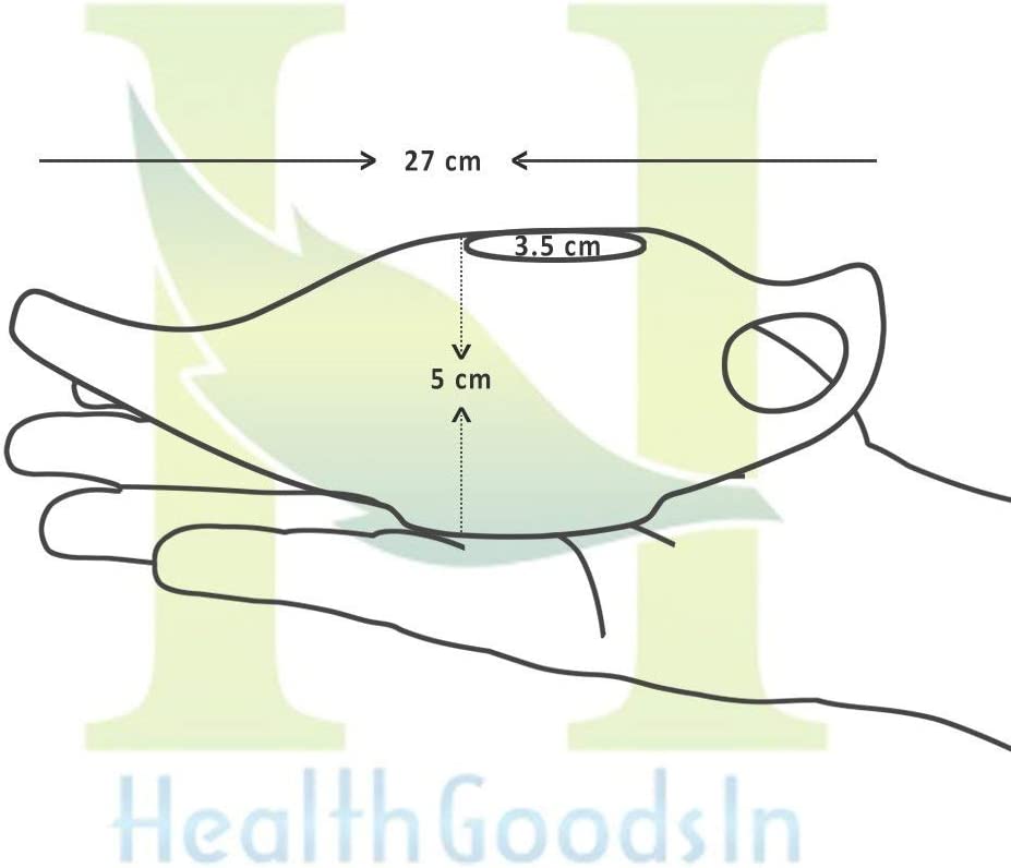 HealthGoodsIn - Porcelain Ceramic Neti Pot Dishwasher Friendly, Holds 225 Ml Water (Crackle Pattern