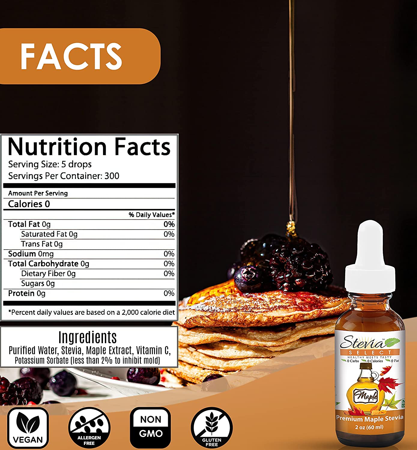 Stevia Drops Maple, Caramel, & Irish Cream Stevia Select Keto Coffee Sugar-Free Stevia Flavors Bundl