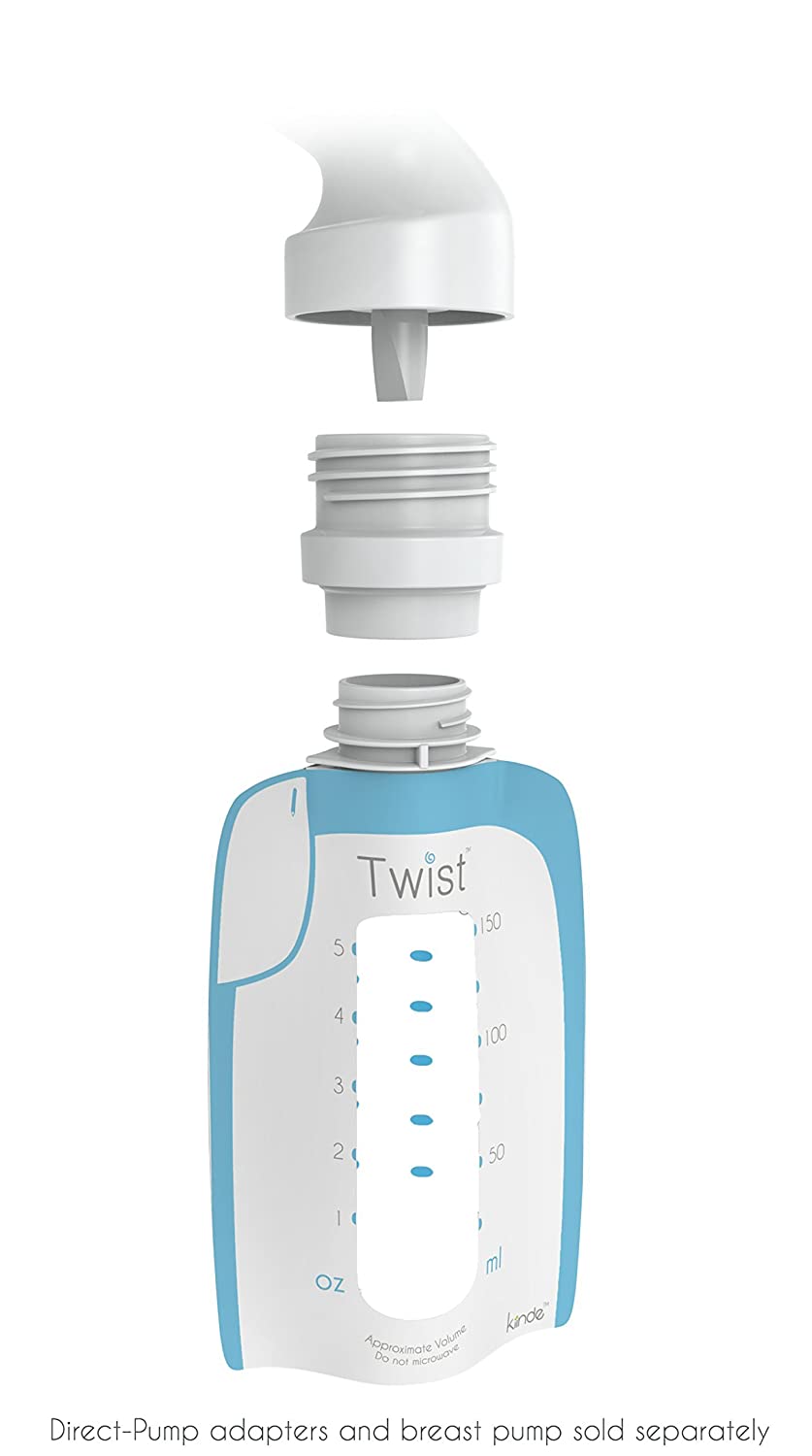 Kiinde Twist Pouch Direct-Pump Direct-Feed Twist Cap Breast Milk Storage Bags for Pumping, Freezing,