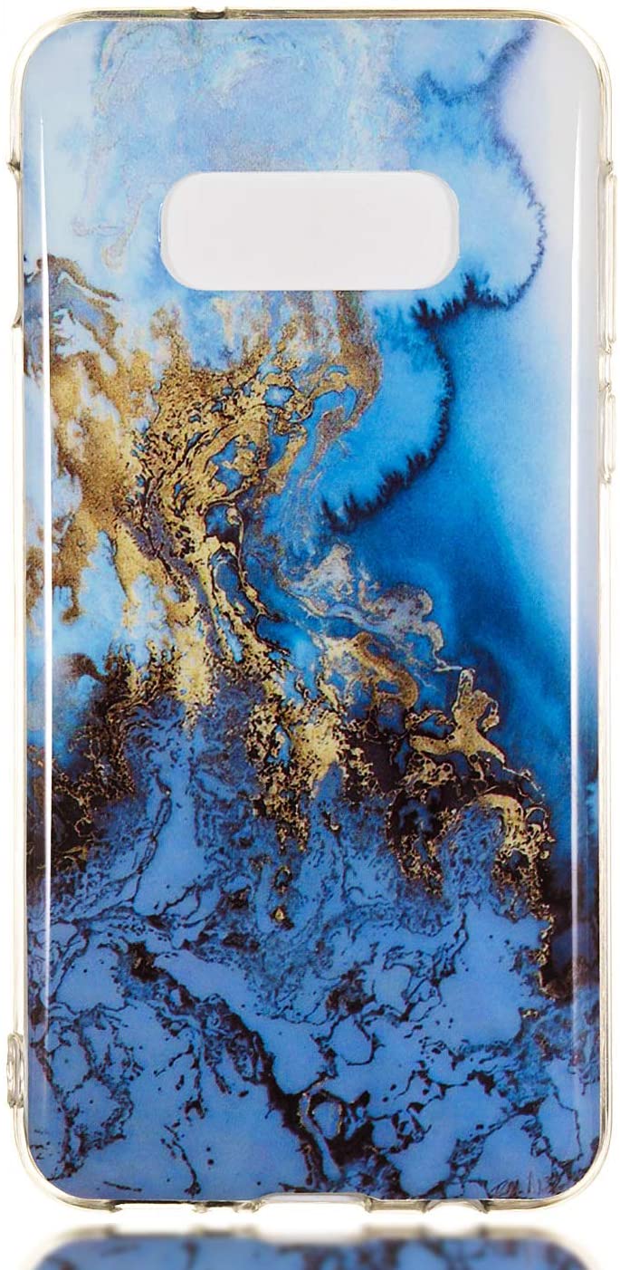 Amocase Marble Case with 2 in 1 Stylus for Samsung Galaxy S10E,Glossy Soft Rubber Silicone TPU Shock