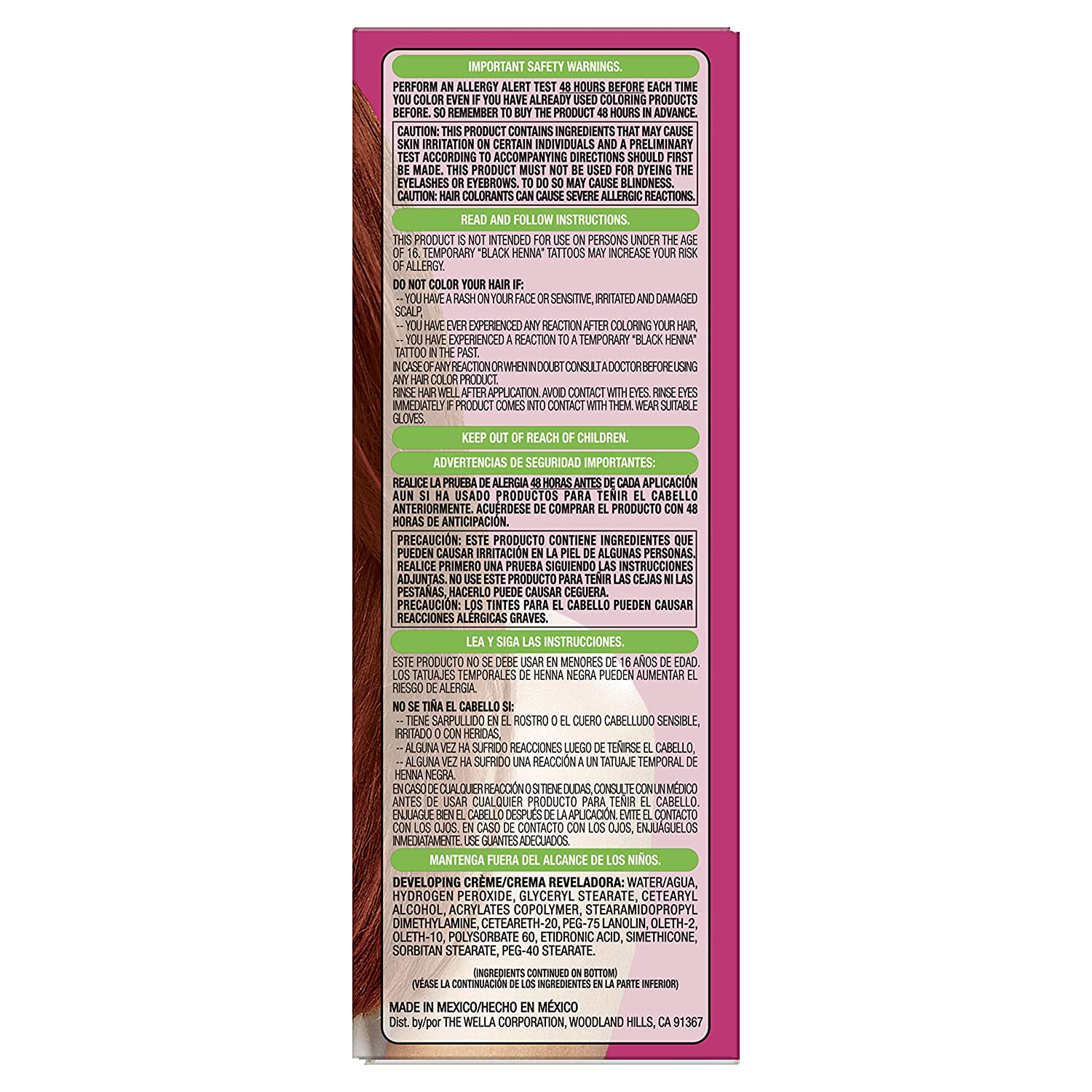 Clairol Herbal Essences Color Me Vibrant Permanent Hair Dye, 44 Deep Red Hair Color, 3 Count