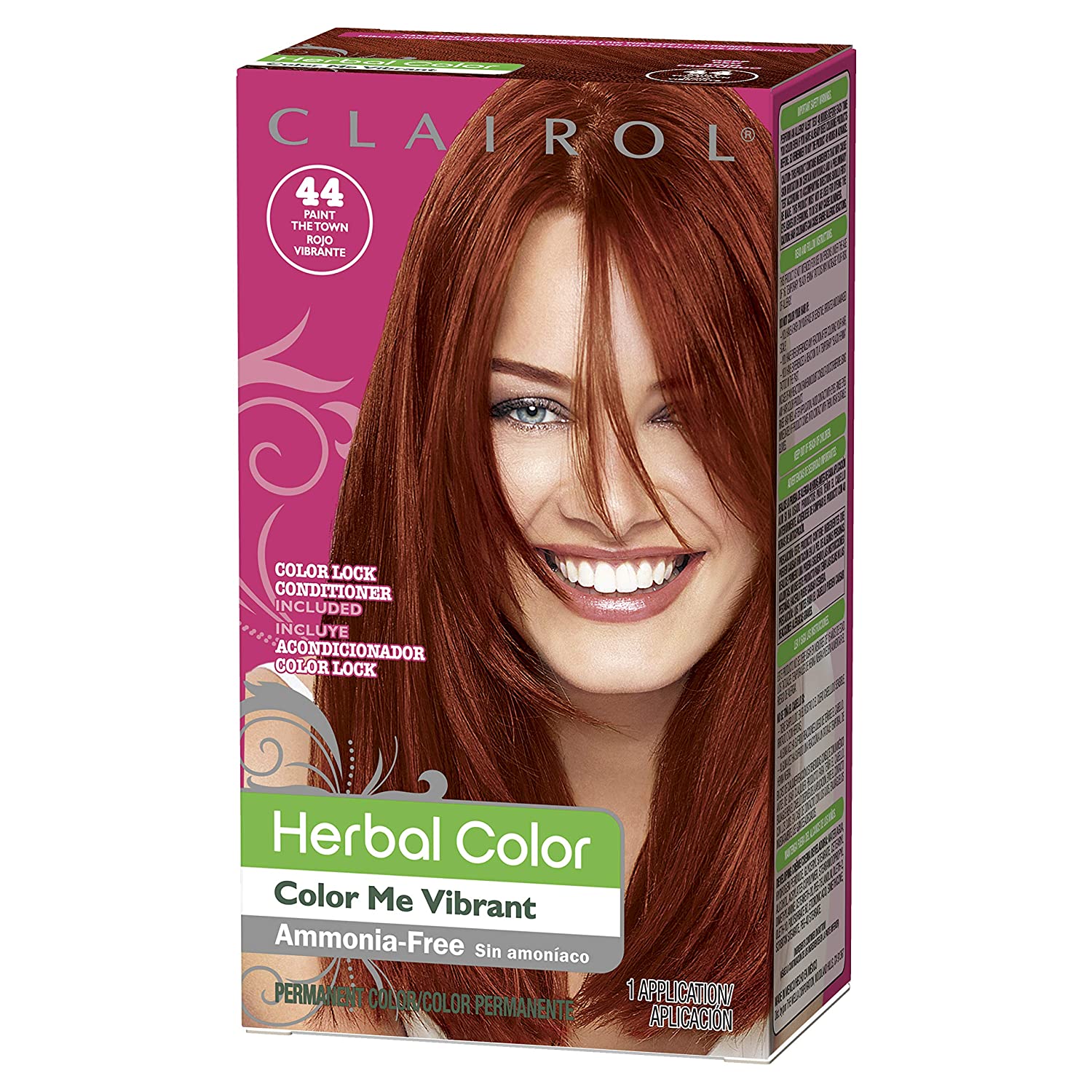 Clairol Herbal Essences Color Me Vibrant Permanent Hair Dye, 44 Deep Red Hair Color, 3 Count
