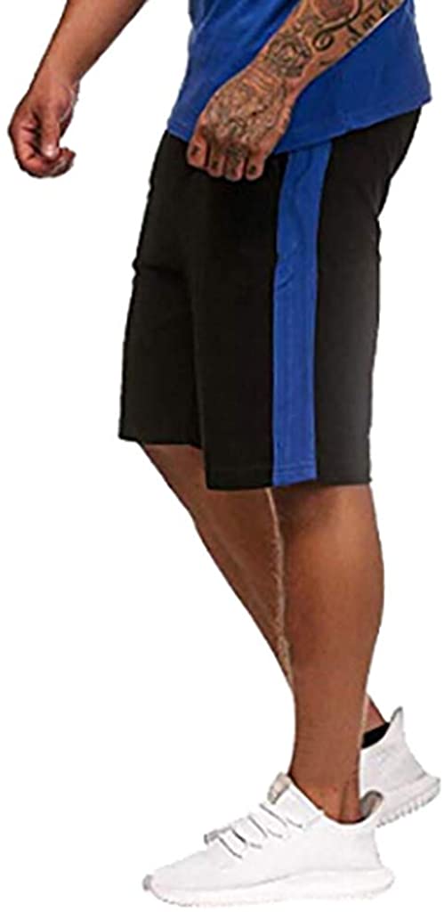 WUAI-Men Casual Tracksuits Short Sleeve Running Jogging Athletic Sports T-Shirts and Shorts Suit Set
