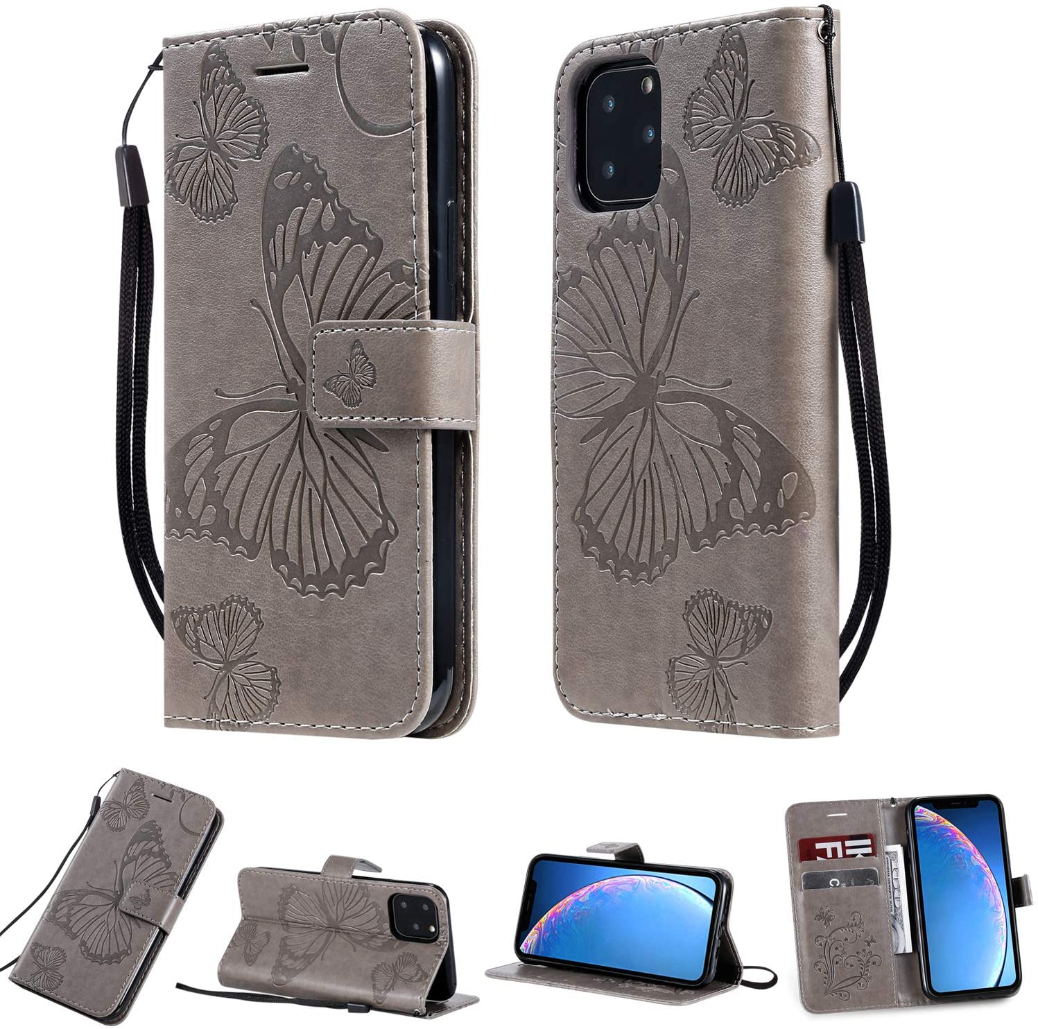 Amocase Wallet Leather Case with 2 in 1 Stylus for iPhone 11 Pro 5.8