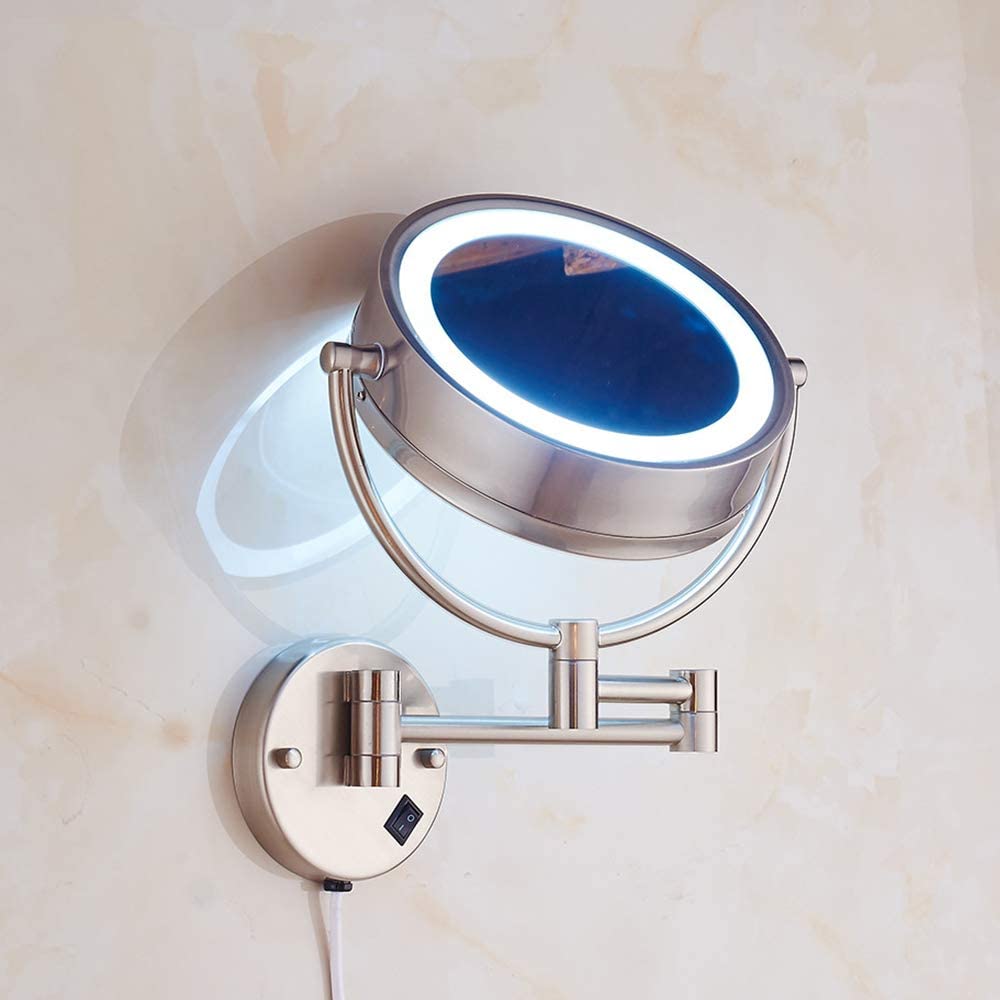 Cavoli Wall Mounted Makeup Mirror with LED Lighted 10x Magnification,3