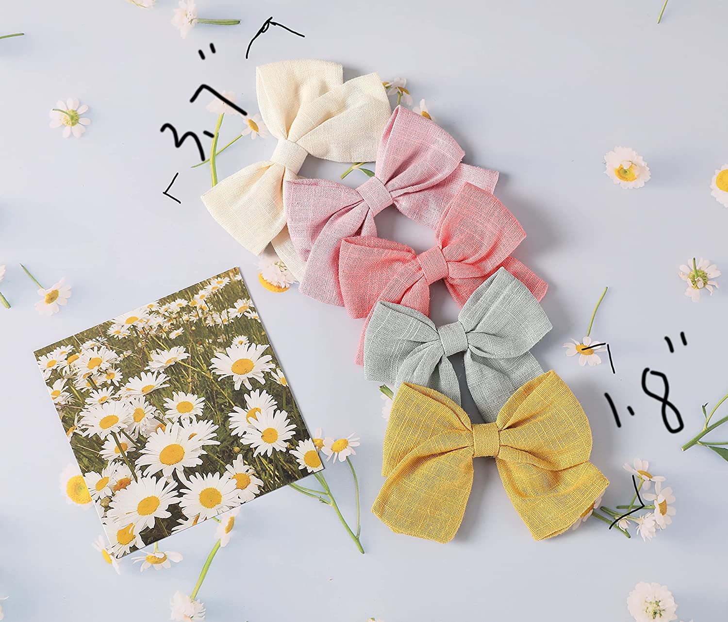 Baby Girl Hair Clips,Bows for Girls,14 Pack 3.8 Inches Bows with Fully Lined Alligator Clip Assorted