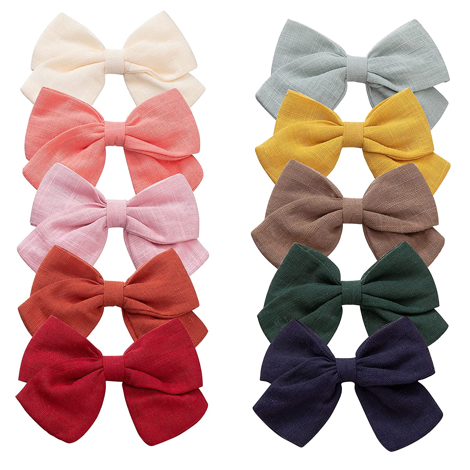Baby Girl Hair Clips,Bows for Girls,14 Pack 3.8 Inches Bows with Fully Lined Alligator Clip Assorted
