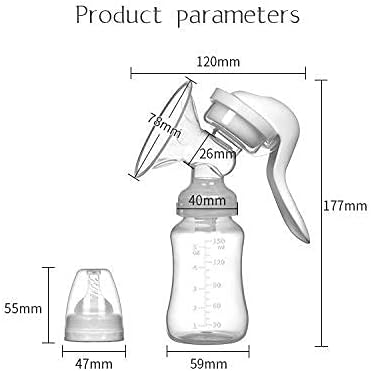 JADE KIT Manual Breast Pump, Adjustable Suction Silicone Hand Pump Breastfeeding, Small Portable Man
