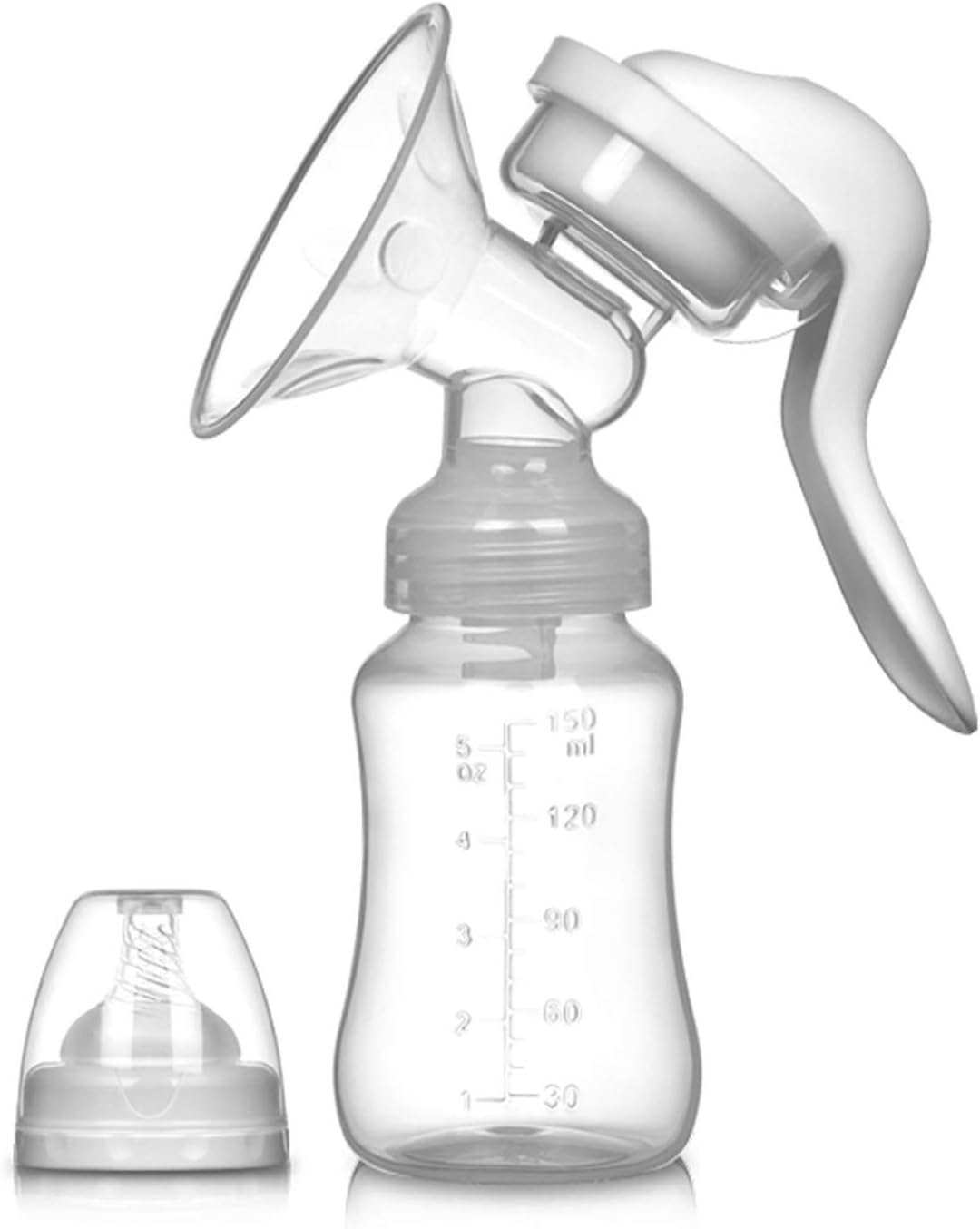 JADE KIT Manual Breast Pump, Adjustable Suction Silicone Hand Pump Breastfeeding, Small Portable Man
