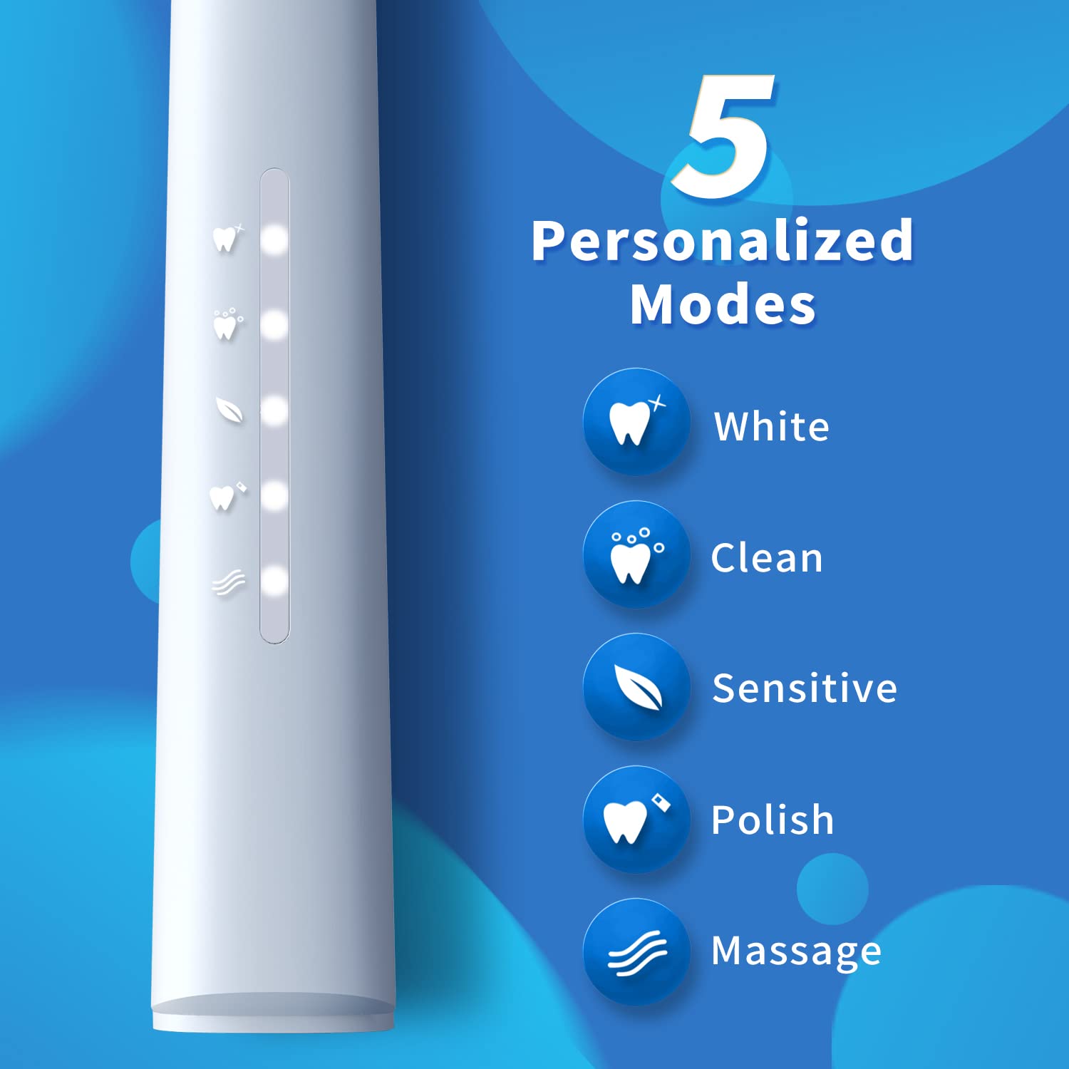 Seago Sonic Electric Toothbrush for Adults and Kids, 10 Dupont Brush Heads Travel Case Included and