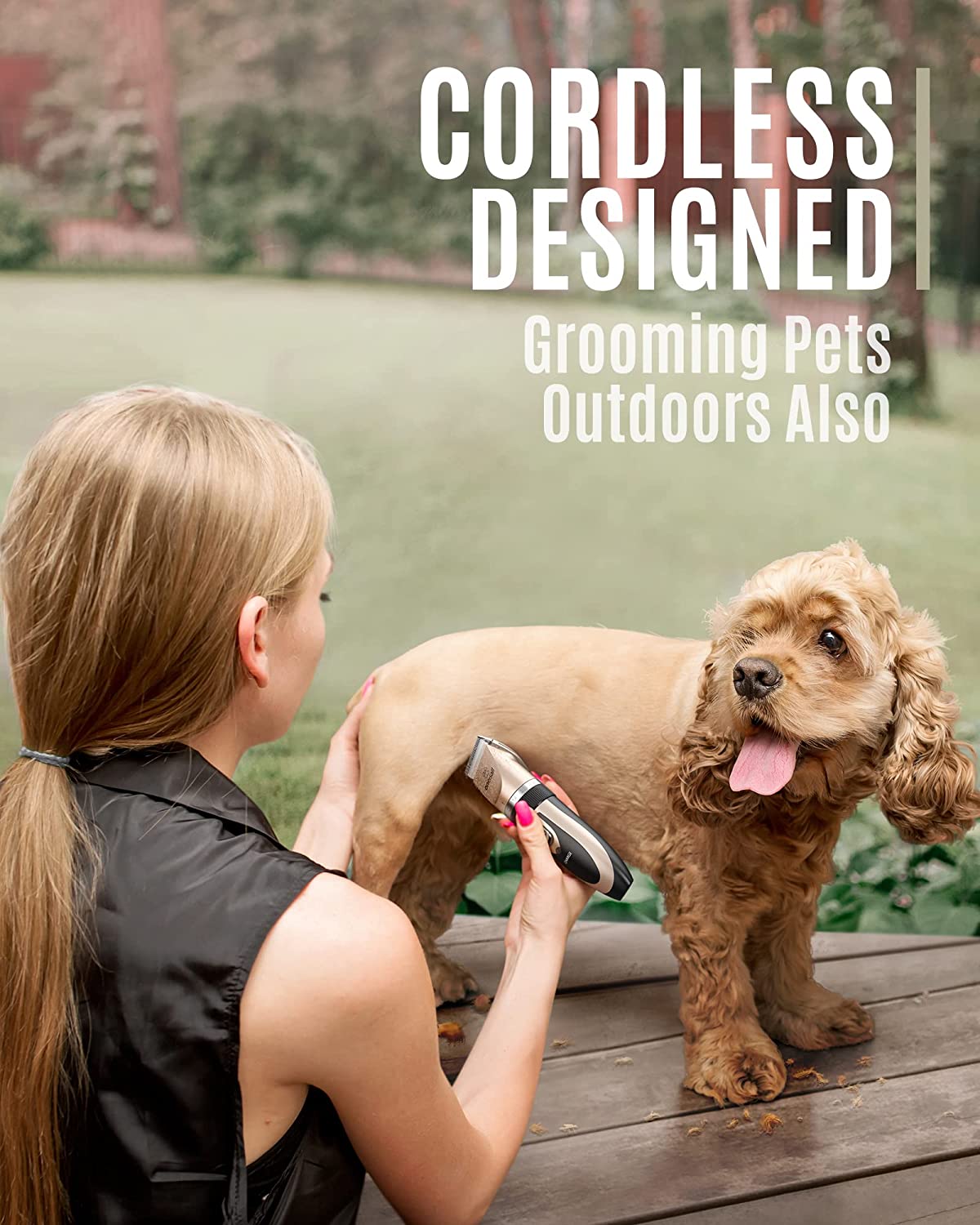 oneisall Dog Shaver Clippers Low Noise Rechargeable Cordless Electric Quiet Hair Clippers Set for Do