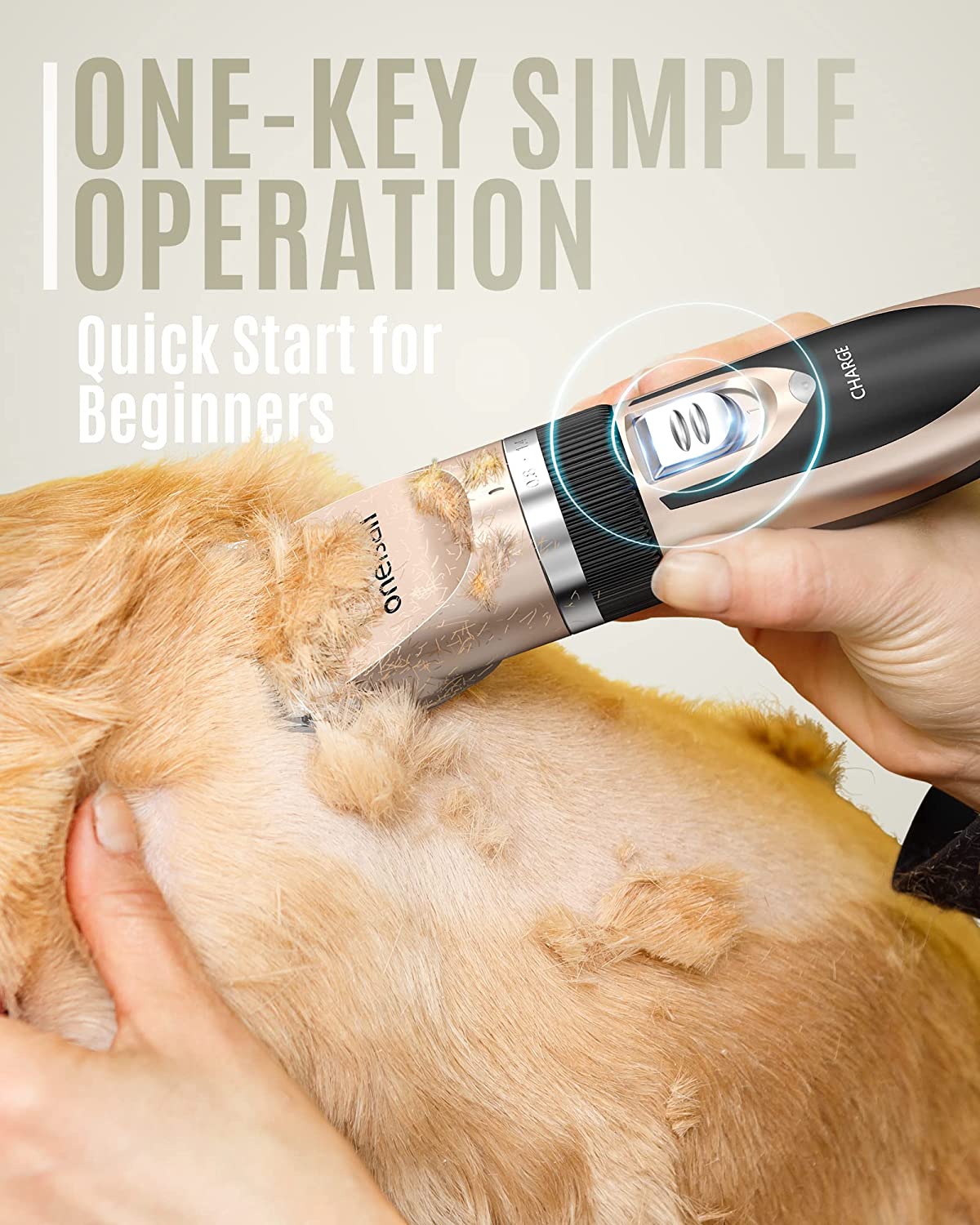 oneisall Dog Shaver Clippers Low Noise Rechargeable Cordless Electric Quiet Hair Clippers Set for Do