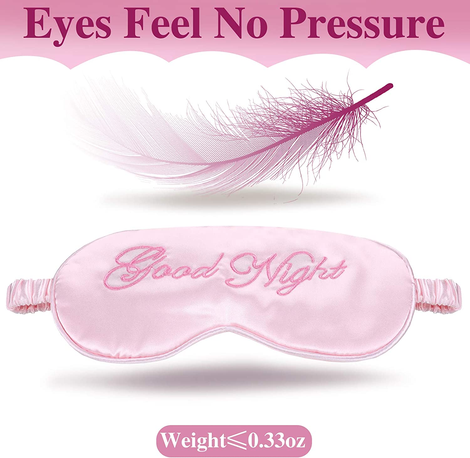 6 Pieces Silk Sleep Mask Set 2 Cute Funny Soft Silk Eye Shade Covers, 2 Silk Lined Sleep Cap Frizzy 