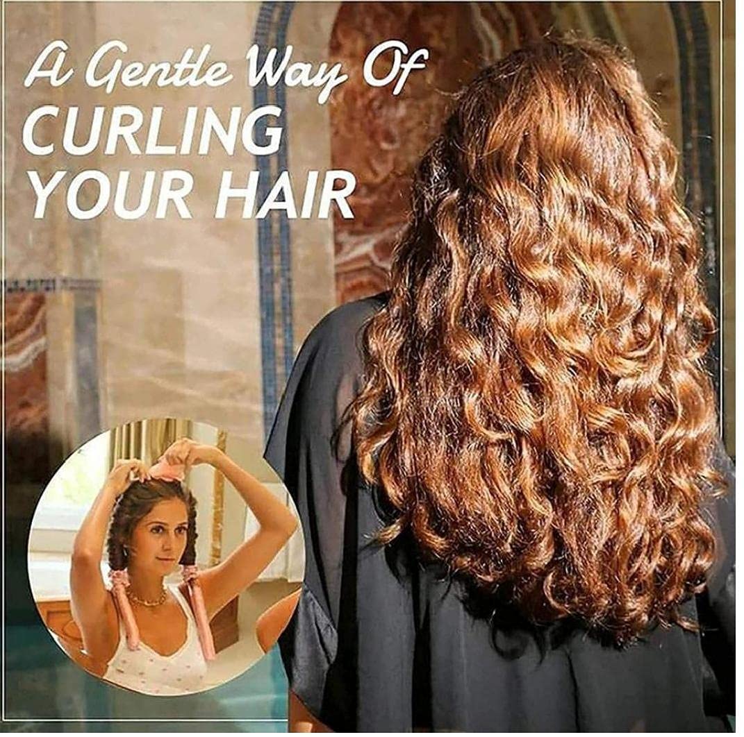 TOSSPER 4pcs Heatless Curling Rod No Heat Wand Headband Curling Silk Ribbon Wavy Hair Styling Tool (