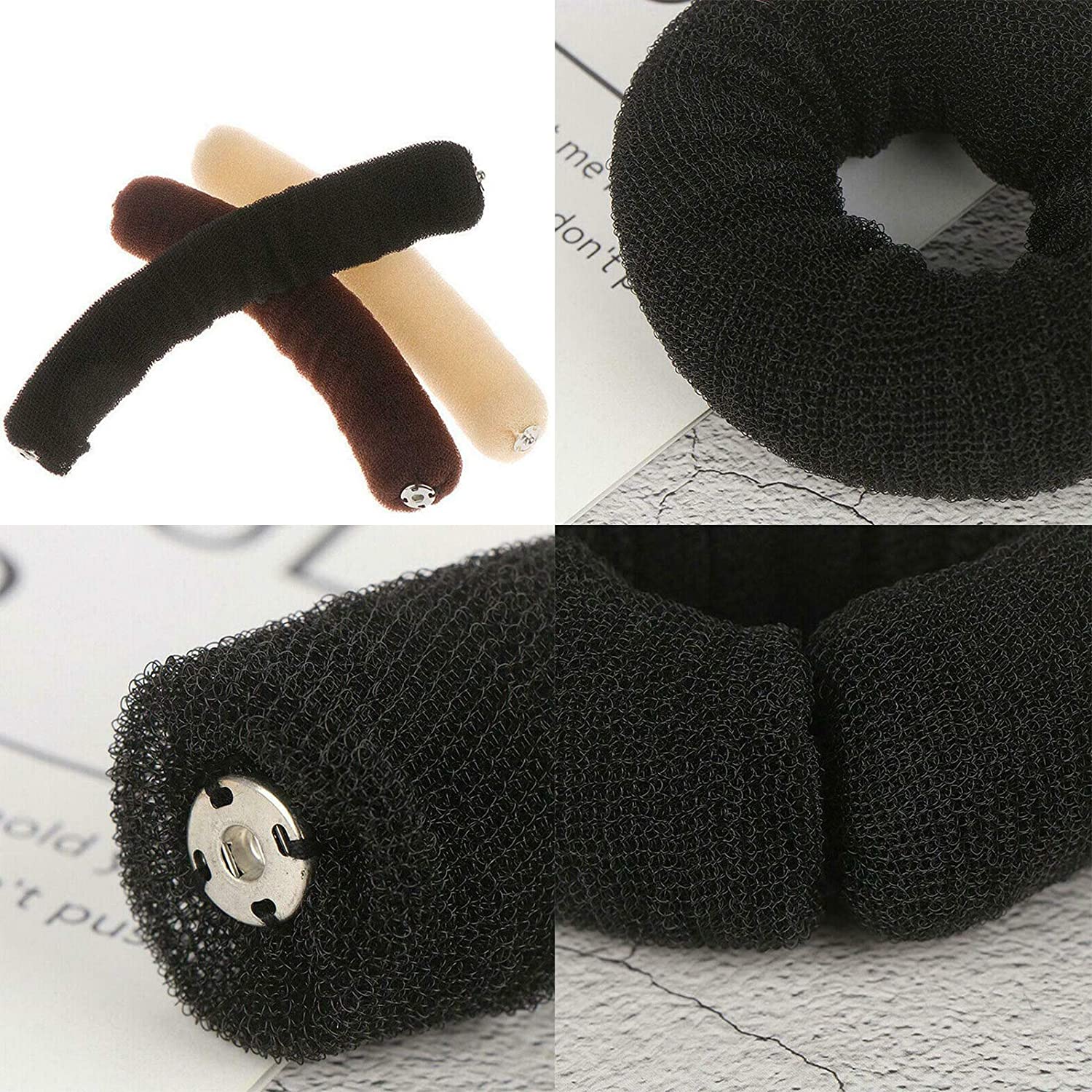 SUNSSHINEE Foam Sponge Hair Styling, 3 Colors Donuts Hair Ring Bun Maker Former, Magic French Twist