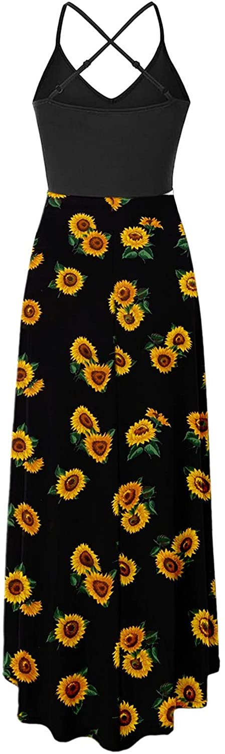 WYTong Women Sexy V-Neck Elegant Party Dress Irregular Hem Prints Long Party Dress Spaghetti Strap D