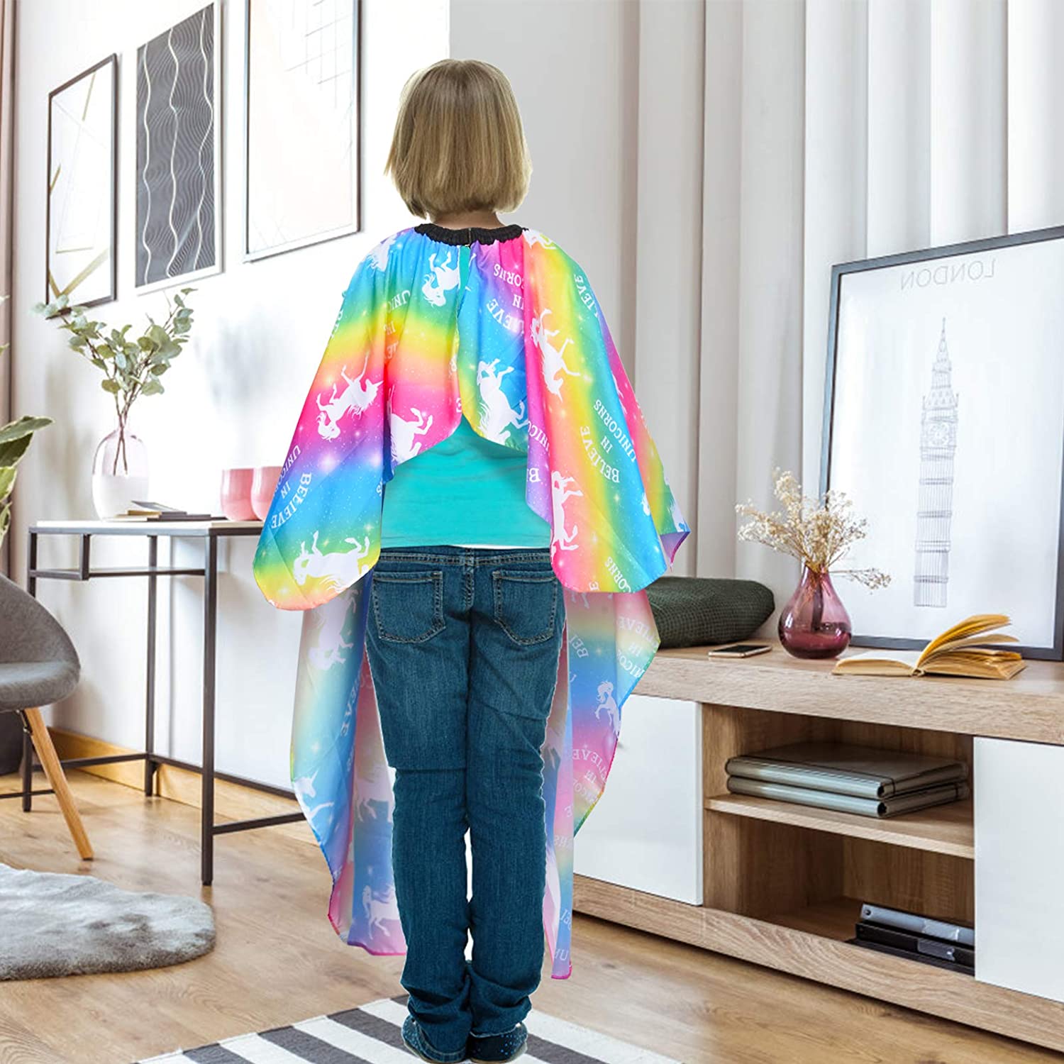 Kids Haircut Cape, Dinosaur Waterproof Hair Cutting Cape Boys Barber Haircut Apron for Kids