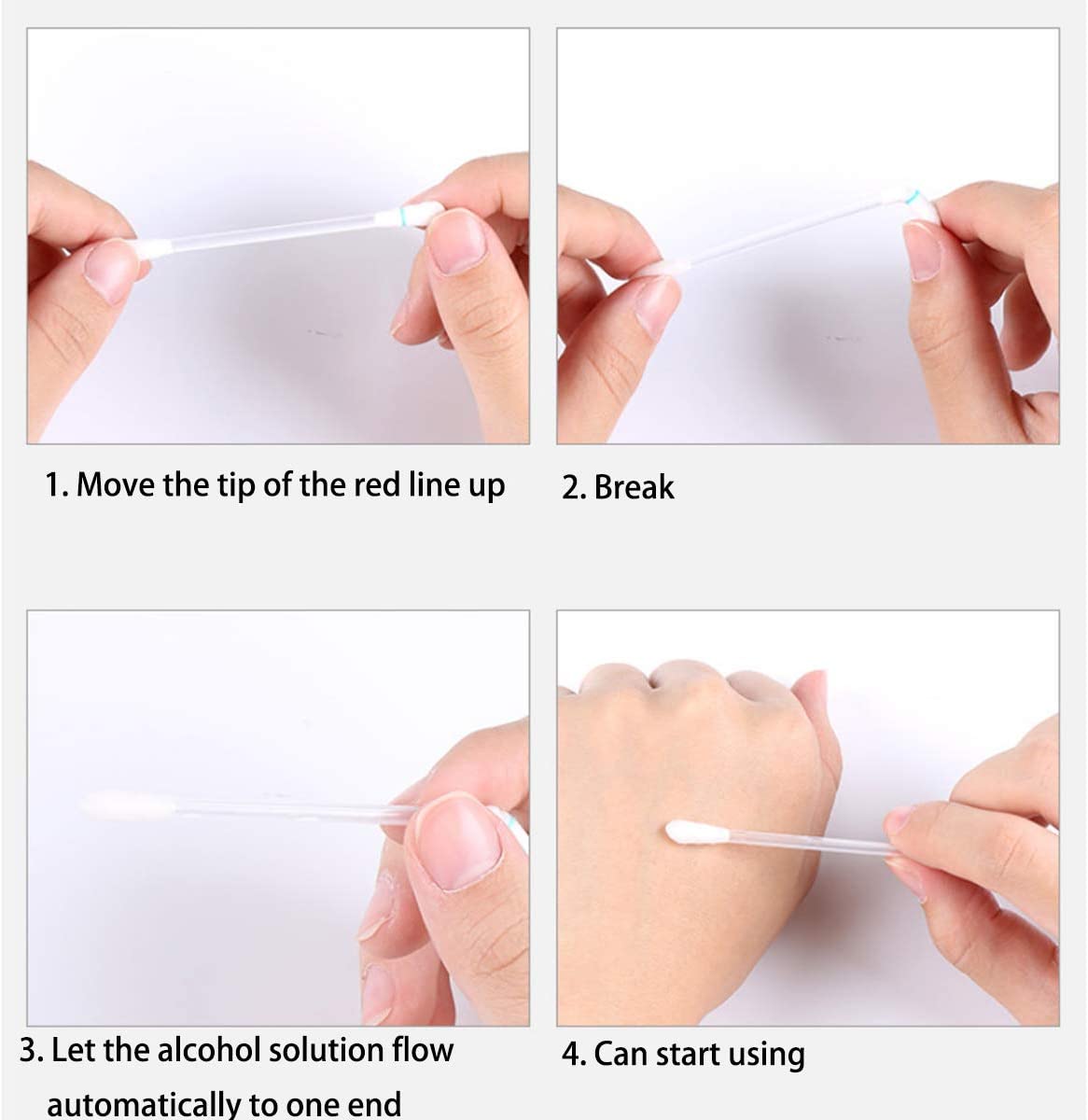 150 - Rubbing Alcohol Q Tips Swabs Cotton Swabsticks Individually Wrapped for Wound Care Trave Newbo