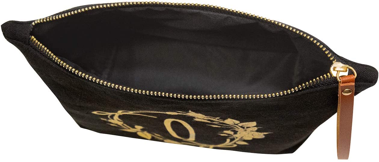 ElegantPark Monogrammed Gifts for Women Personalized Makeup Bag Monogram L Initial Makeup Bag for We