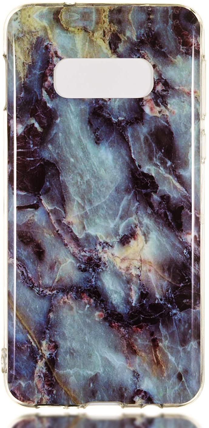 Amocase Marble Case with 2 in 1 Stylus for Samsung Galaxy S10E,Glossy Soft Rubber Silicone TPU Shock