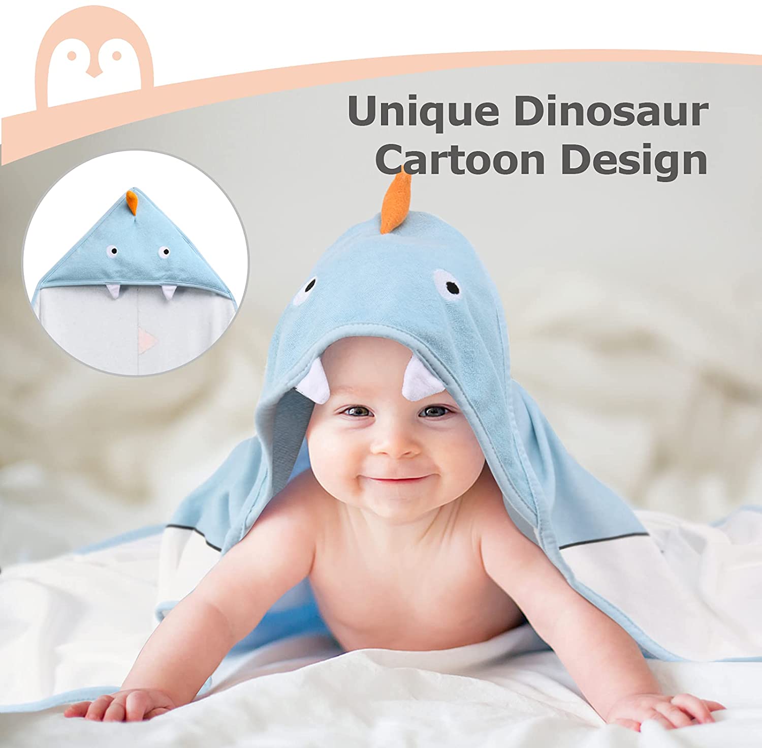 Baby Hooded Towel, Momcozy 8-Piece Baby Bath Towel for Boys or Girls, Baby Towel and Washcloth Set w