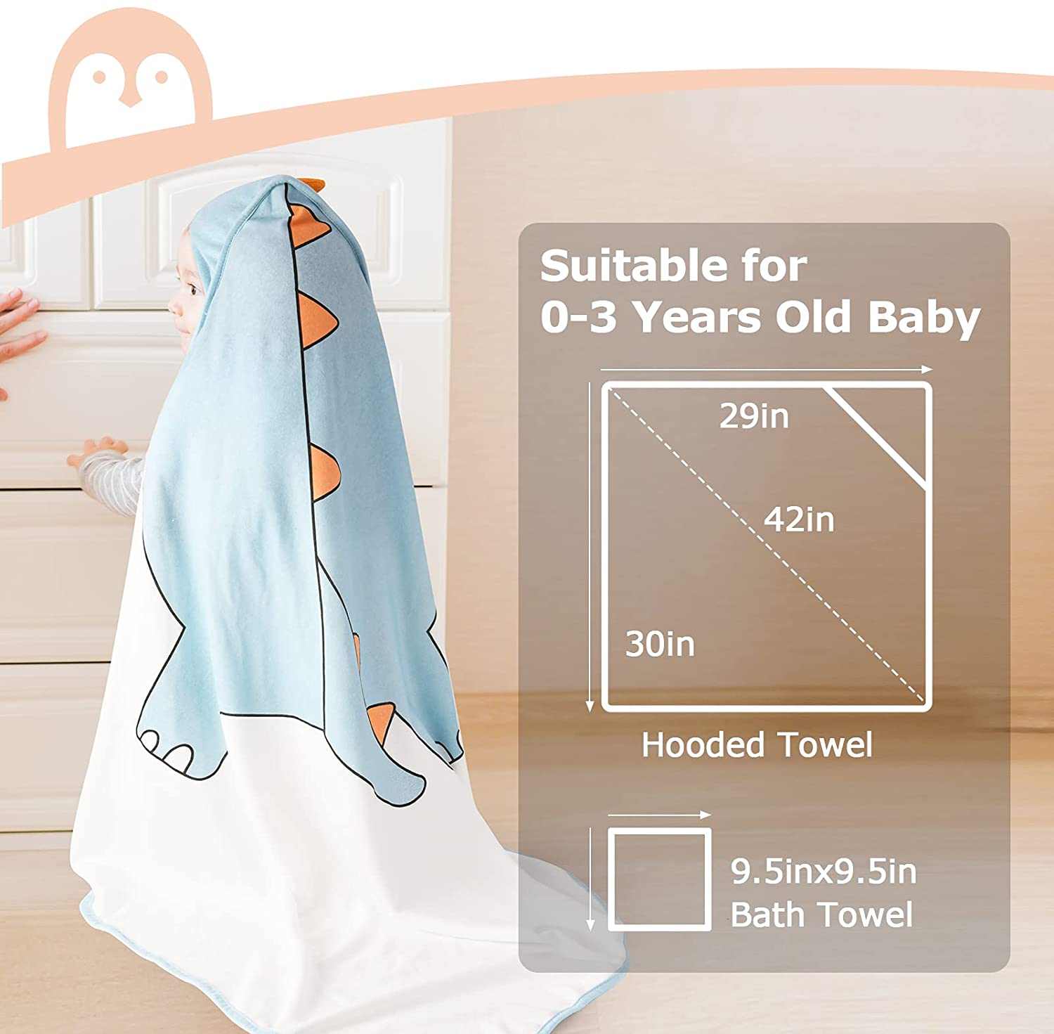 Baby Hooded Towel, Momcozy 8-Piece Baby Bath Towel for Boys or Girls, Baby Towel and Washcloth Set w