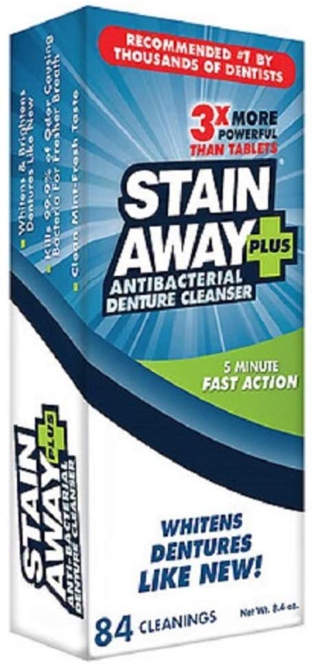STAIN-AWAY PLUS DENTURE CLEANSER 8.4 OZ